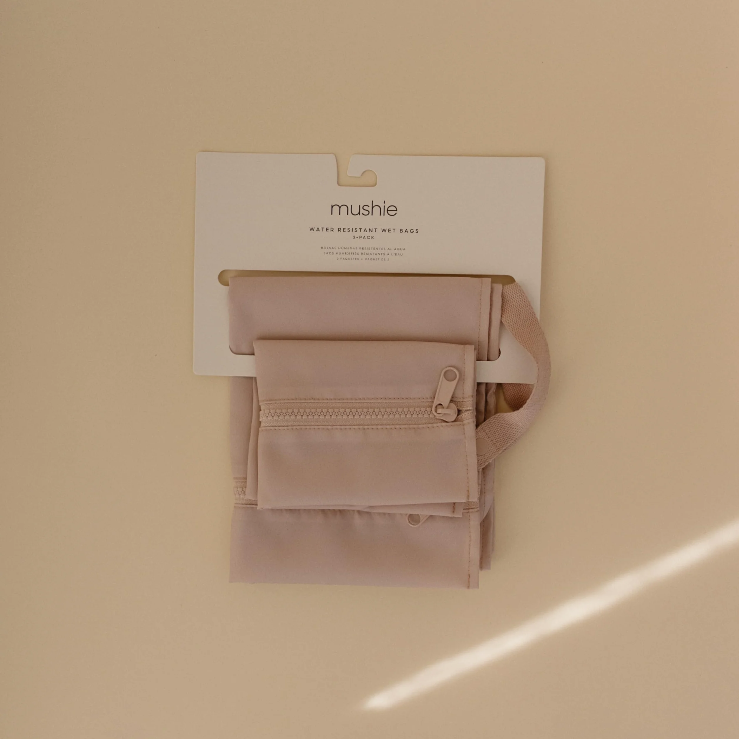 Mushie Wet Bag 2-Pack Sac Résistant à l'Eau pour Bébé - Polyester Lavable en Machine (Blush)