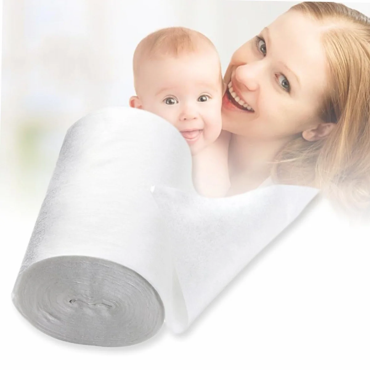 Toyvian Protège-Couches Jetables Biodégradables pour Bébé 3 Rouleaux 200 Feuilles Doublures Blanches en Tissu Non Tissé