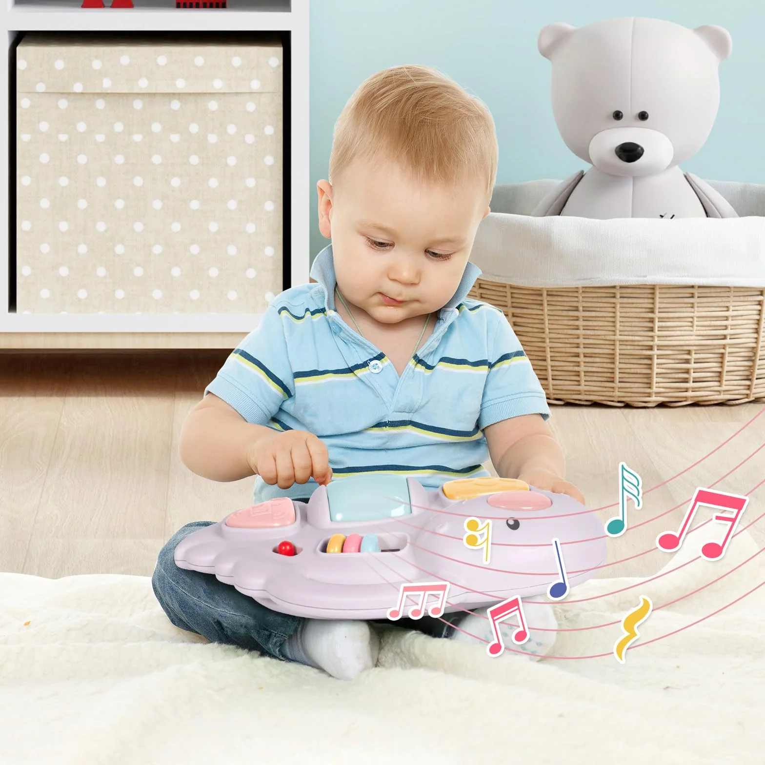 Leogreen Trotteur bébé 3 en 1 pliable hauteur réglable 6-18 mois