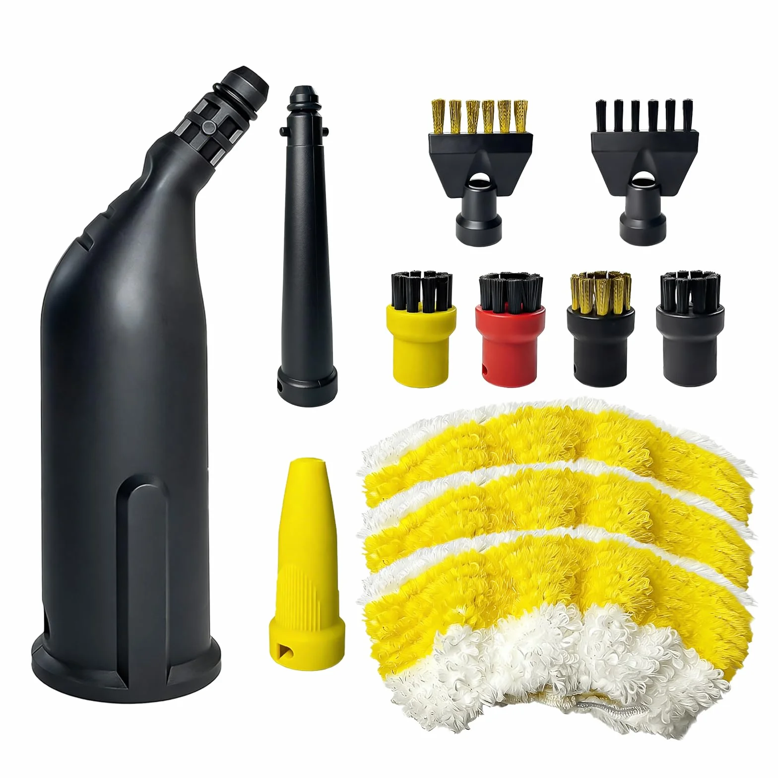 Accessoires de Nettoyeur à Vapeur pour Kärcher SC1 SC2 SC3 SC4 SC5, 12 Pièces avec Brosse Ronde