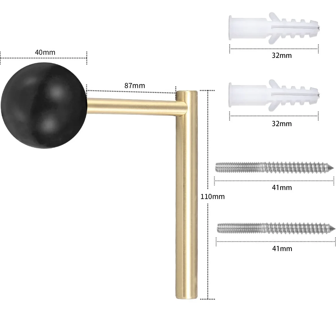rockcloud Lot de 2 embrasses de rideaux en forme de L en pierre de cristal pour mur, crochets à fixation murale pour la maison et le bureau, obsidienne