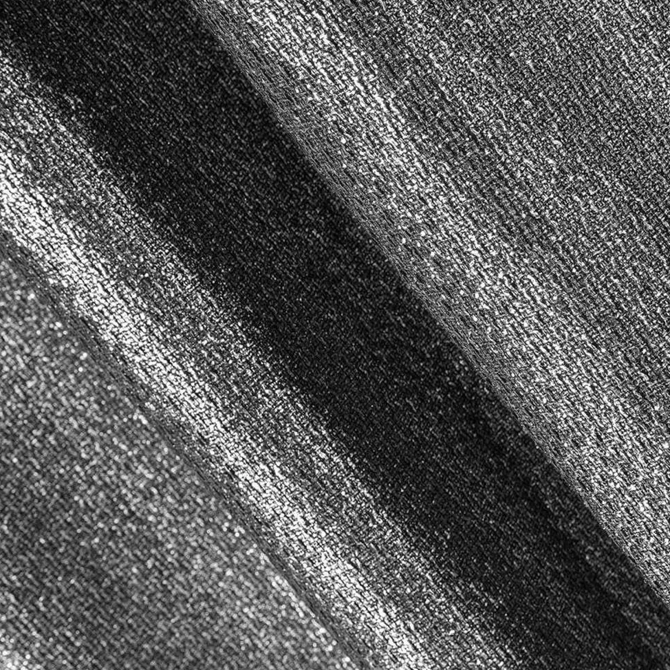 Eurofirany Rideau doré argenté avec Galon fronceur à œillets - Or argenté Noir Brillant (Argent Brillant, 140 x 250 cm - Rideau à œillets)