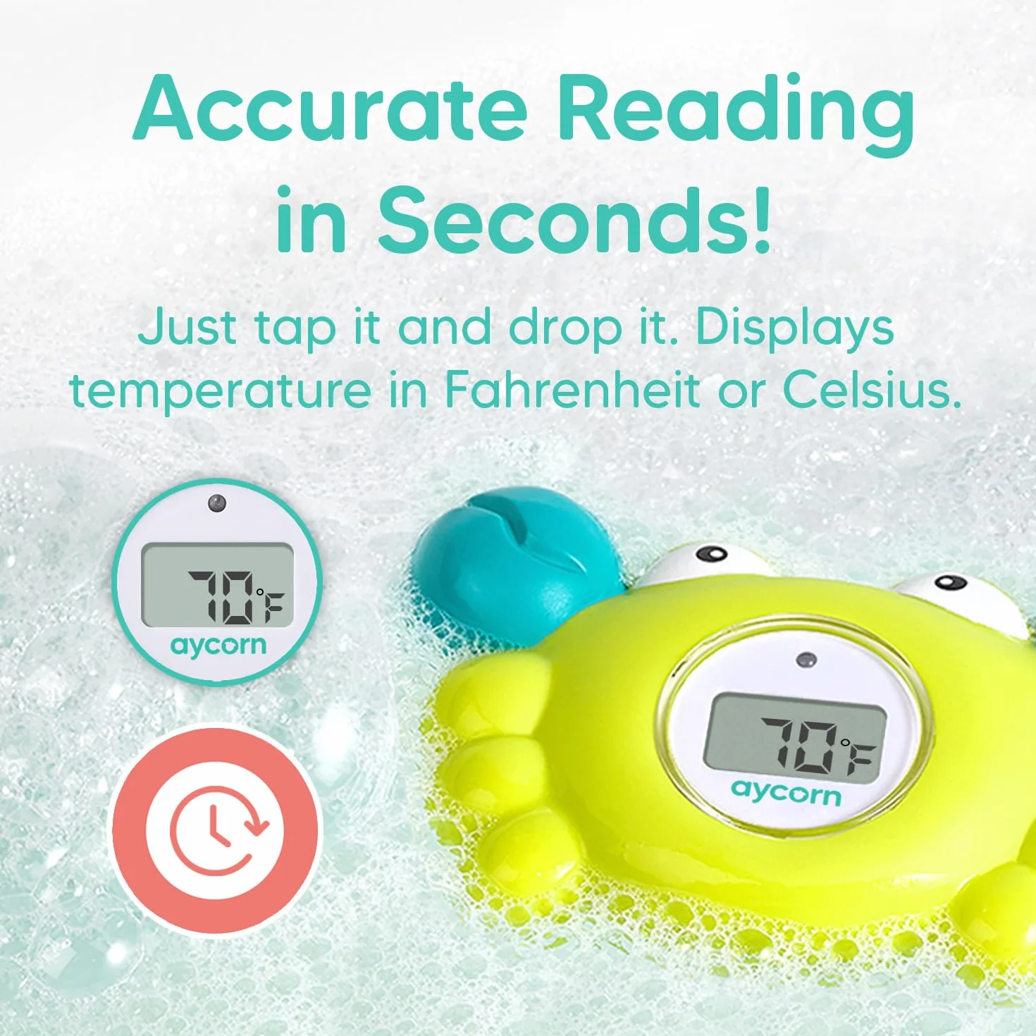 Thermomètre Digital pour Bébé avec Alarme LED, Analyse Rapide de l'Eau, Jouet Flottant