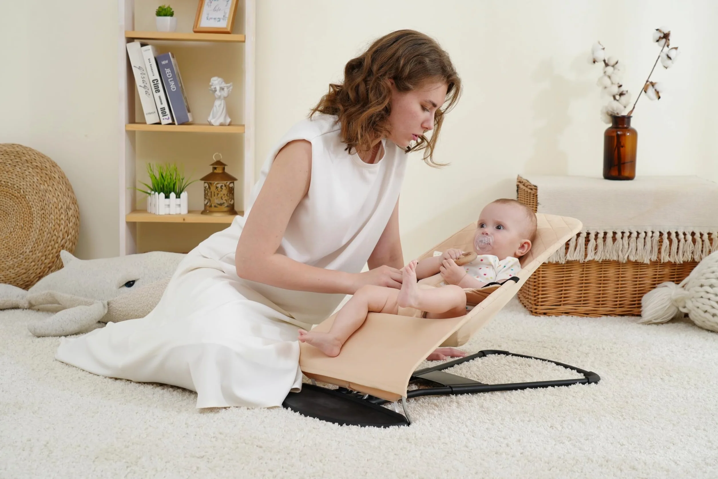 Housse transat bébé Belltop Compatible Babybjörn Balance Soft Bliss Hypoallergénique Douce Respirante Beige