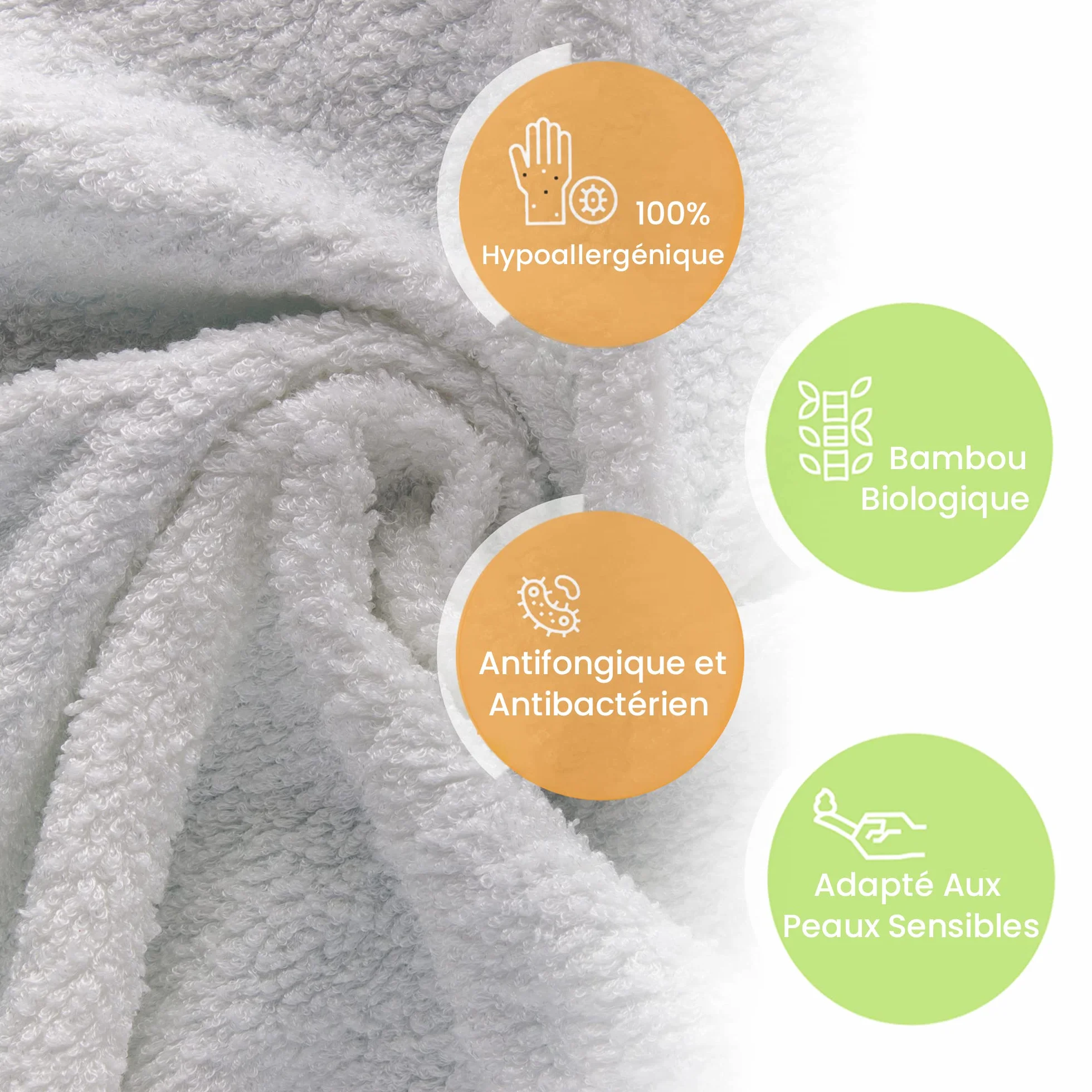 Cape de Bain Bébé 100% Bambou Biologique 90 x 90 cm - Cadeau Naissance Fille, Hypoallergénique, Épais et Absorbant