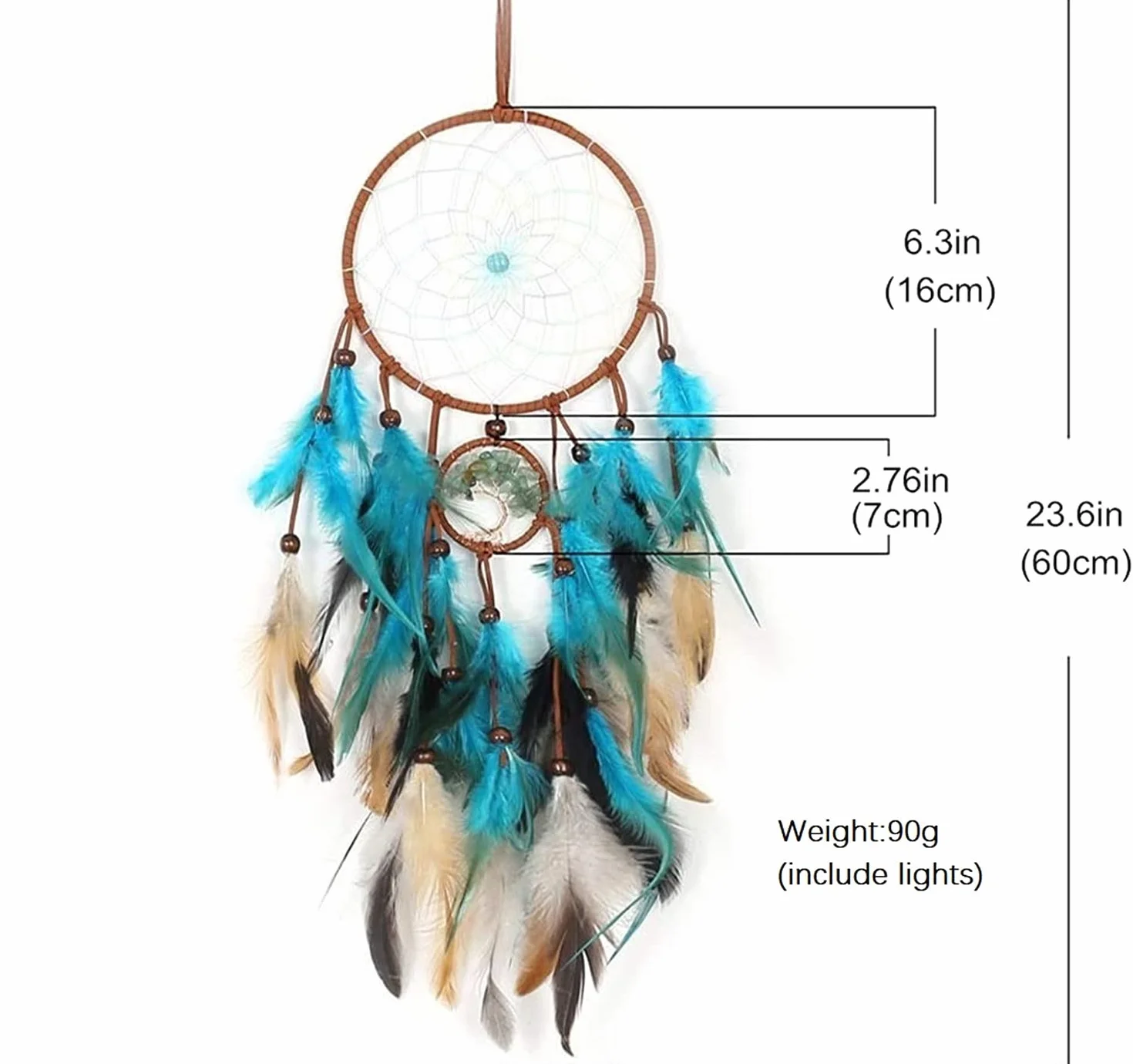 Violet LED Dream Catcher Décoration Murale Indienne pour Chambre