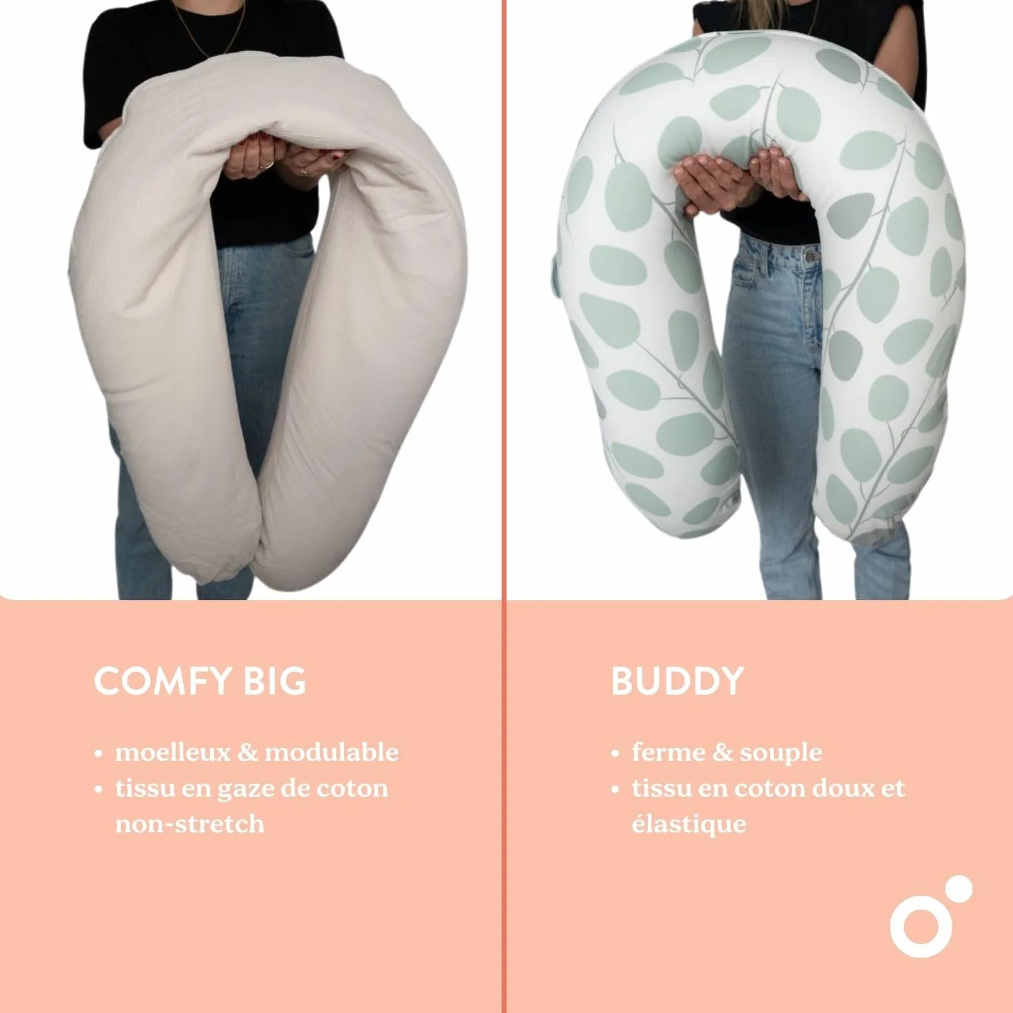 doomoo Coussin de Grossesse Allaitement Buddy Ultra Confort Dormir Grossesse Soulage dos jambes ventre Housse Bio OEKO-TEX Leopard Cream