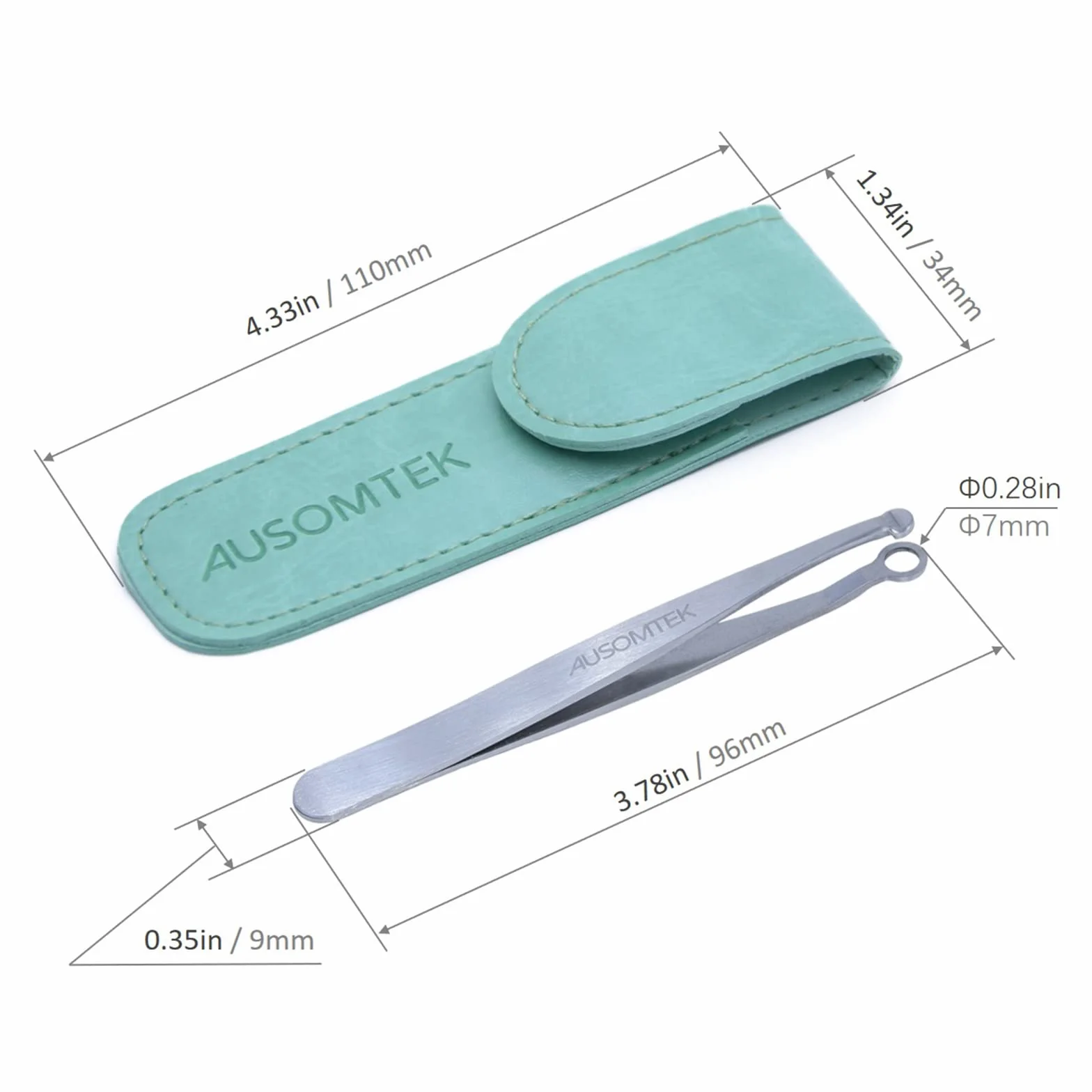 AUSOMTEK Pince à épiler nez oreilles ciseaux toilettage sourcils coupe-cils acier inoxydable tête ronde