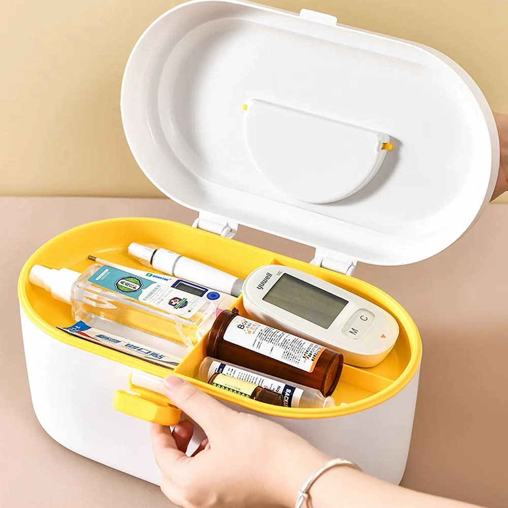 Trousse de Secours/Boîte Médicaments Petite boîte médicale Boîte de premiers secours boîte de rangement en plastique portable Boîte de rangement en plastique de premiers soins de la famille 11.02 pouc