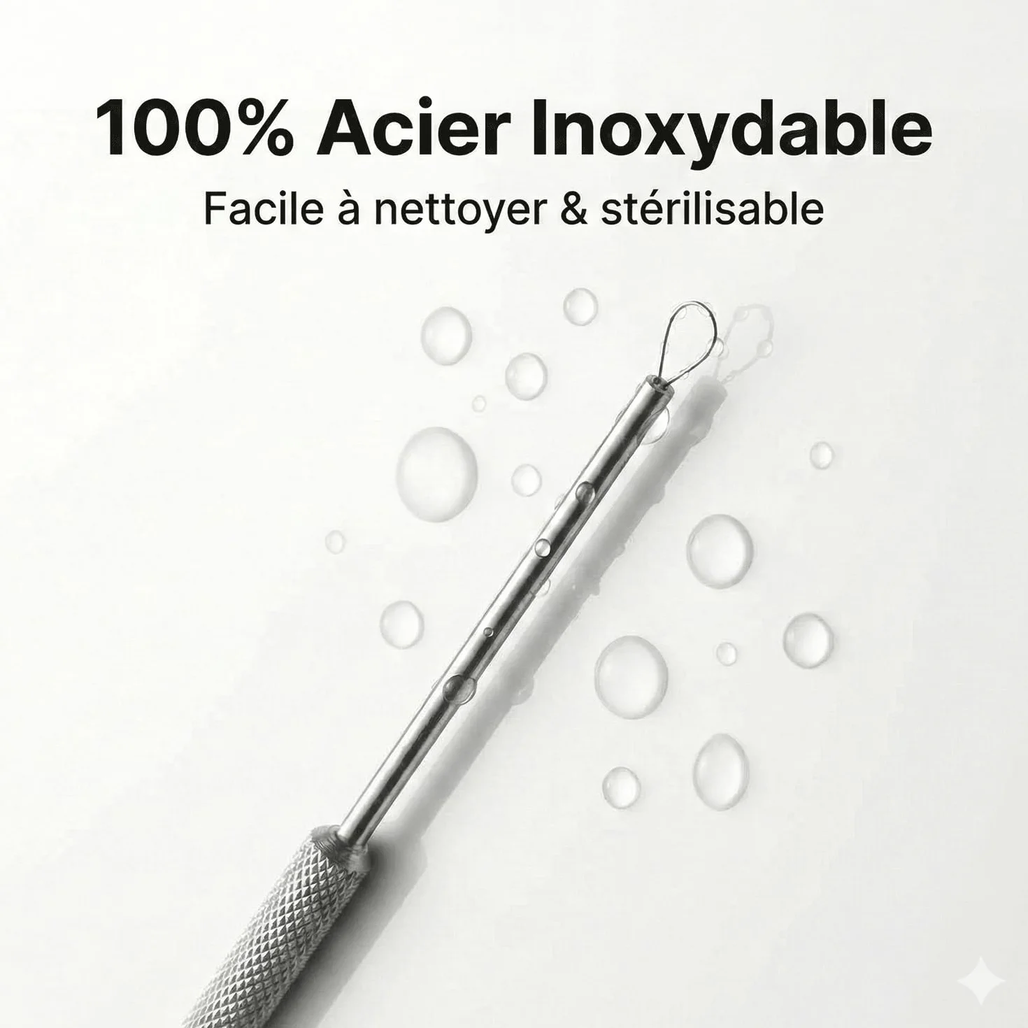 Nettoyeur d'Oreilles Acier Inox Boucle Fine 16,5 cm May Cure-Oreille Boucle Billeau