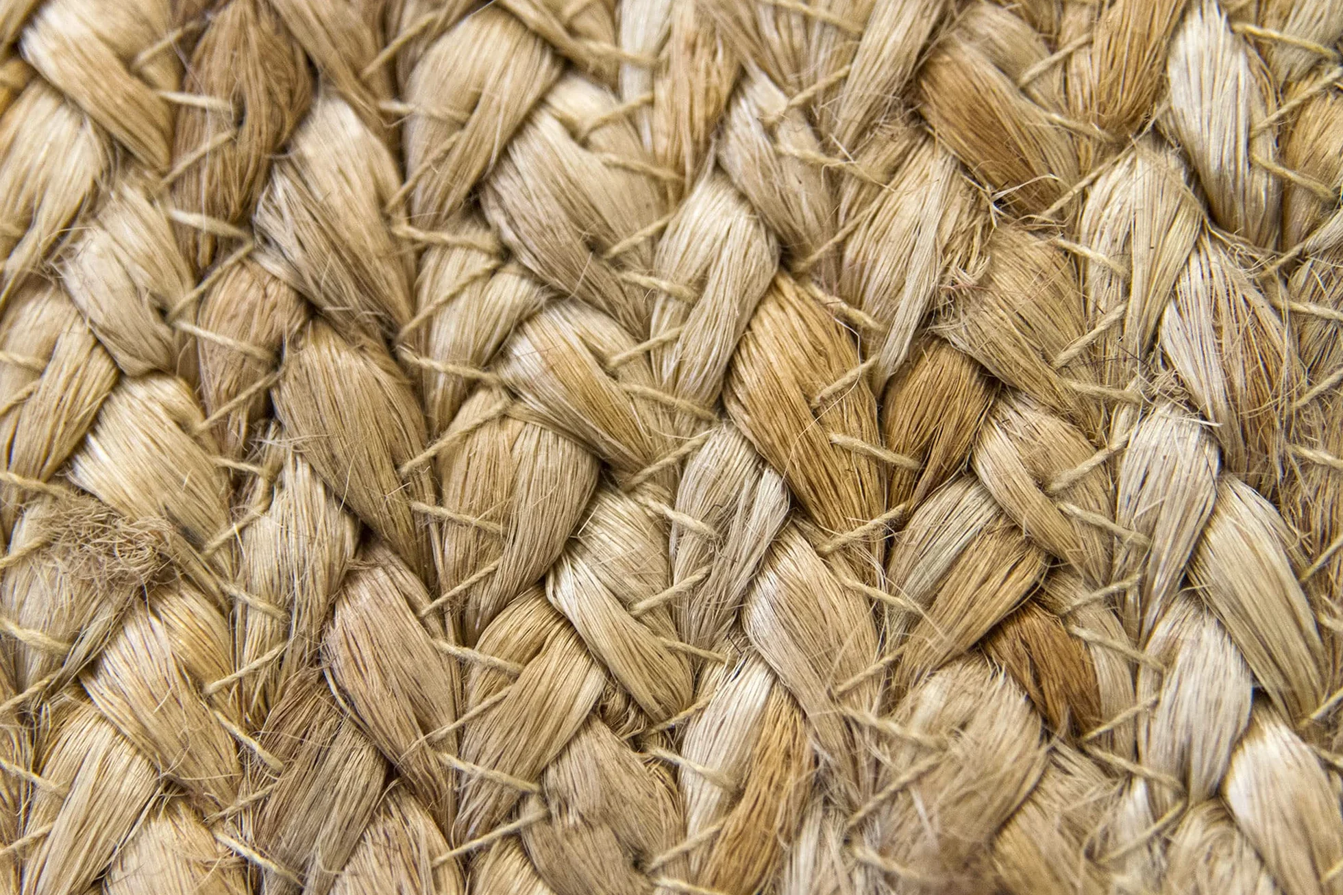 Tapis Jute Naturel Alhambra Rond Tressé à la Main 100% Fibre de Jute 100x100cm