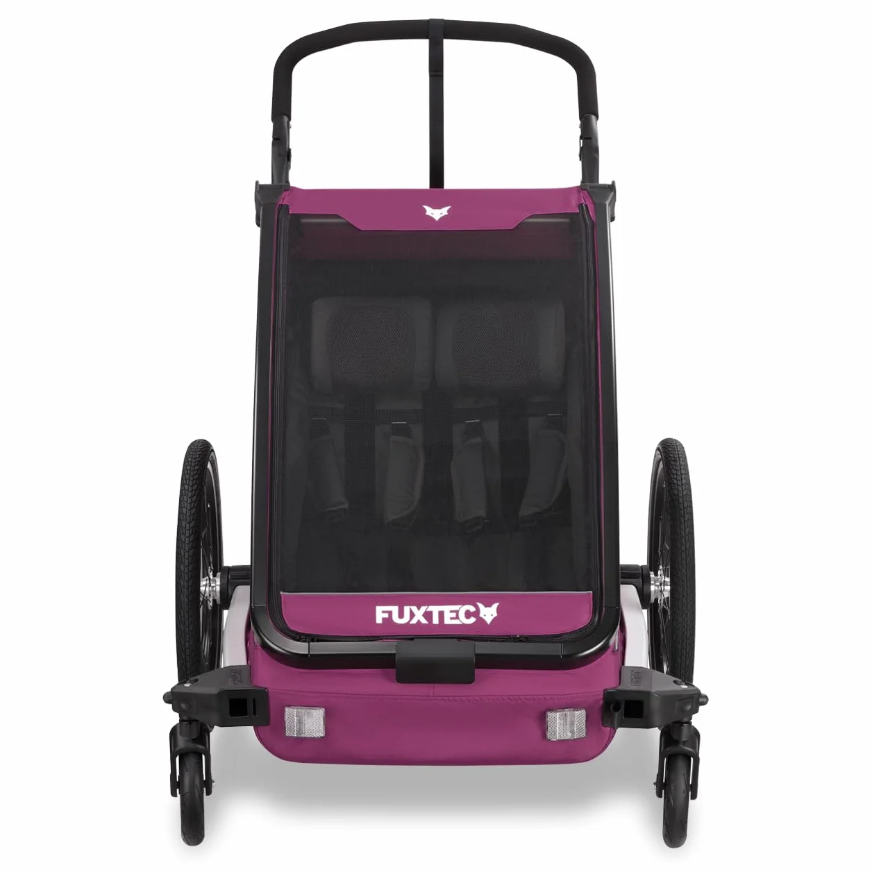 FUXTEC Remorque de vélo 2 en 1 FX-FA1 pour 2 enfants en aluminium pliable avec protection pluie et soleil