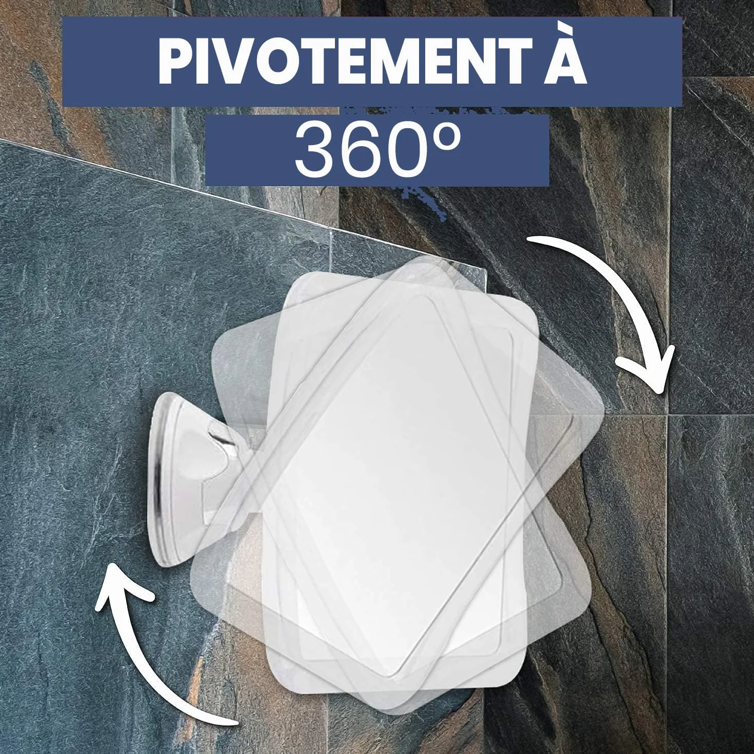 Mirrorvana Miroir de Douche Anti buée 16 cm x 16 cm