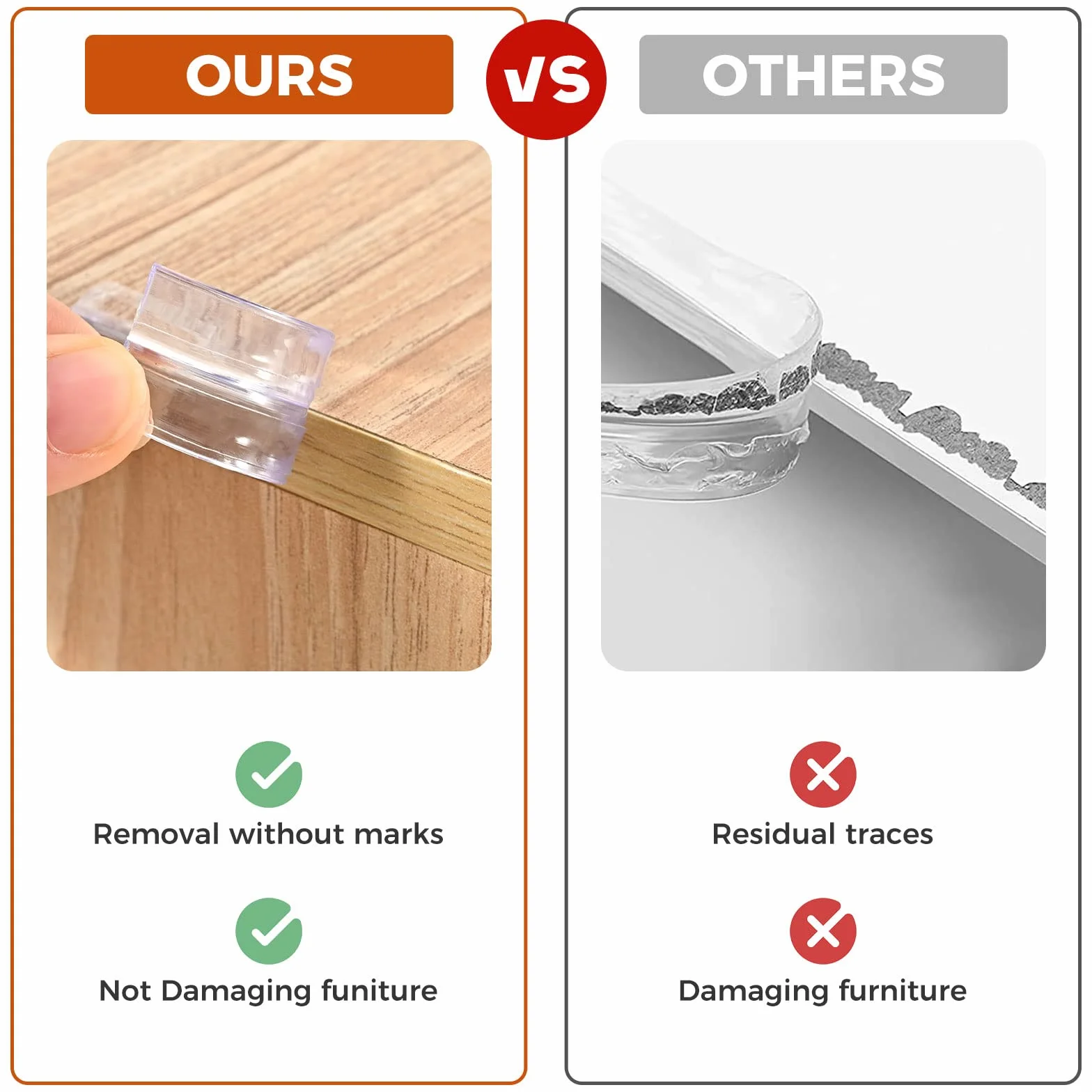 3M Pré-adhésif Protection Meuble Bébé, Coin de Table Silicone Transparent avec 4 Angles