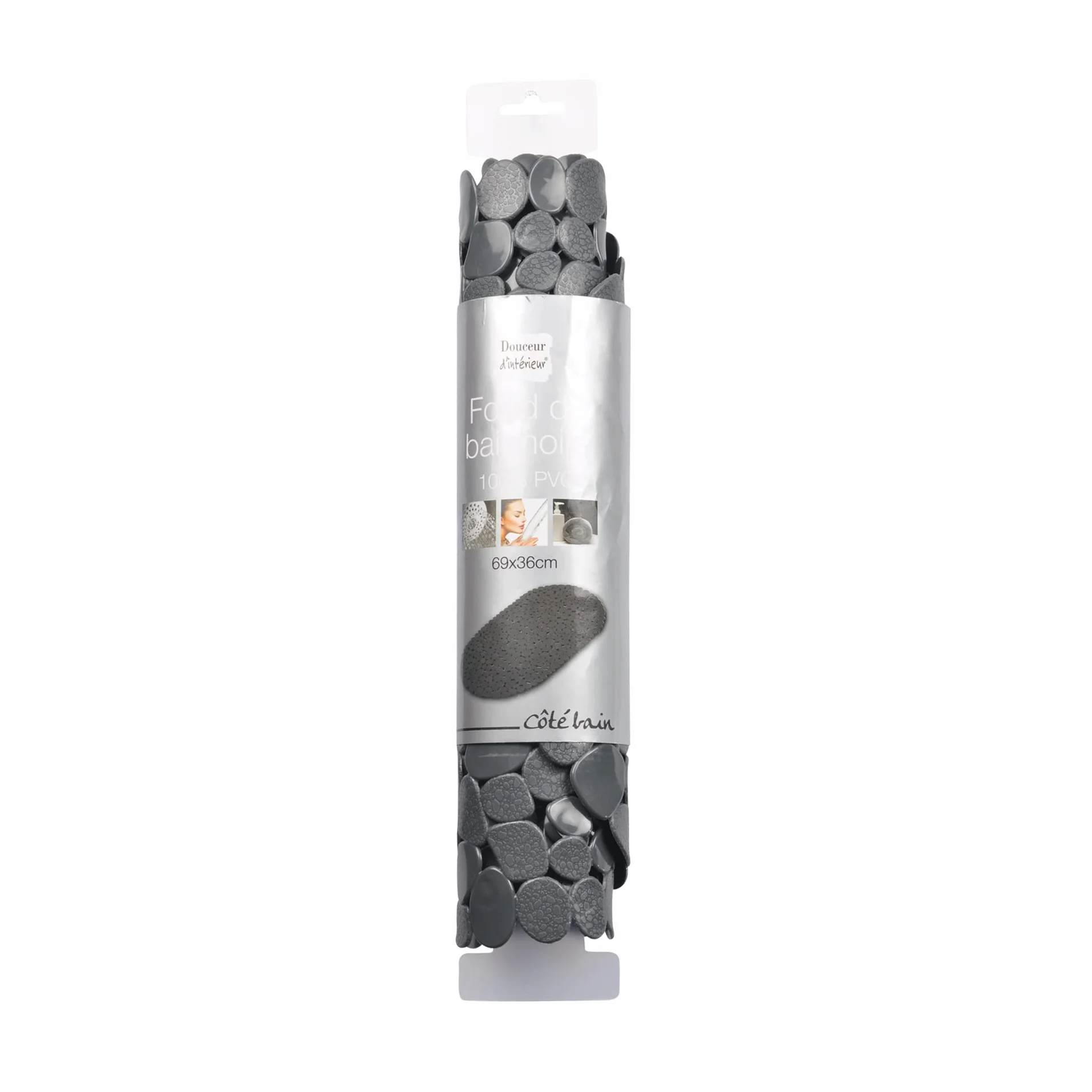 Fond de Baignoire Vitamine Sdb Anthracite 36 x 69 cm PVC Uni