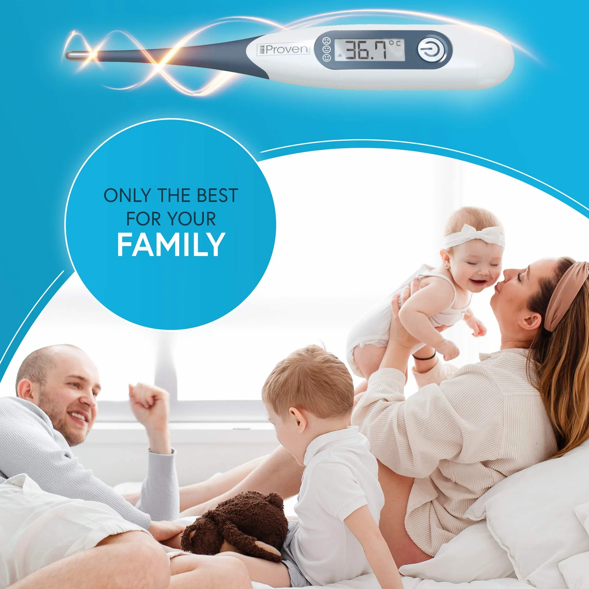 iProvèn DTR-1221R Thermomètre numérique avec embout flexible pour fièvre usage rectal ou oral mesure rapide précise 10 secondes