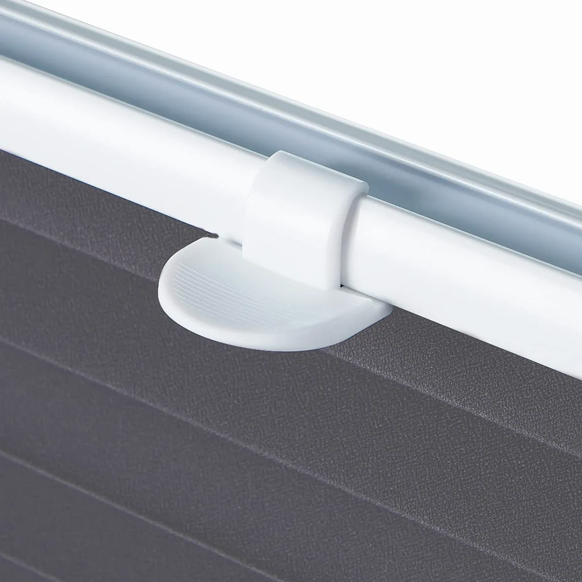 Eurohome Store plissé Gris 110 x 100 cm avec Fixation sans perçage pour fenêtres et Portes