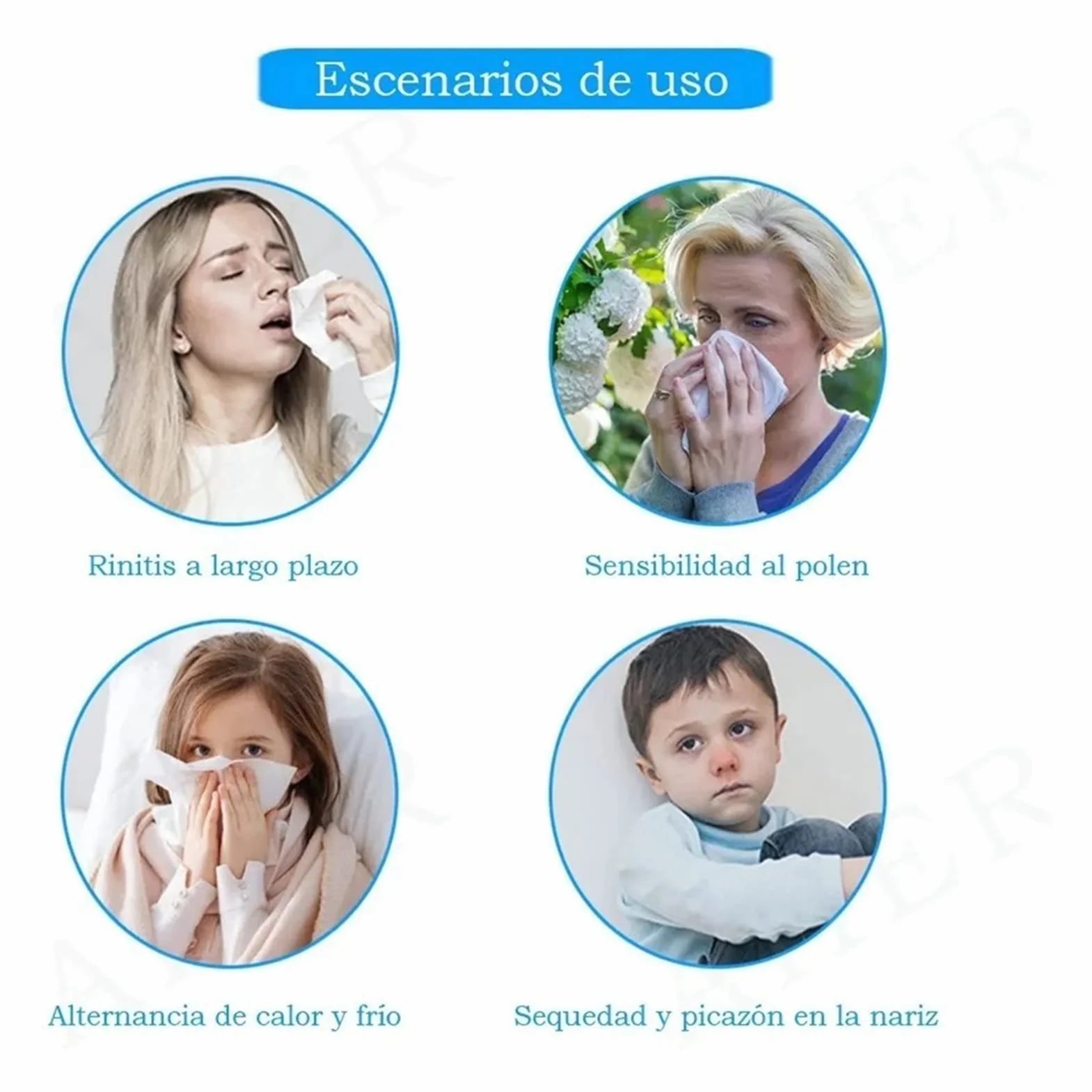 Kit de Rinçage Nasal Neti Pot 300 ml Qualité Alimentaire pour Enfants Adultes