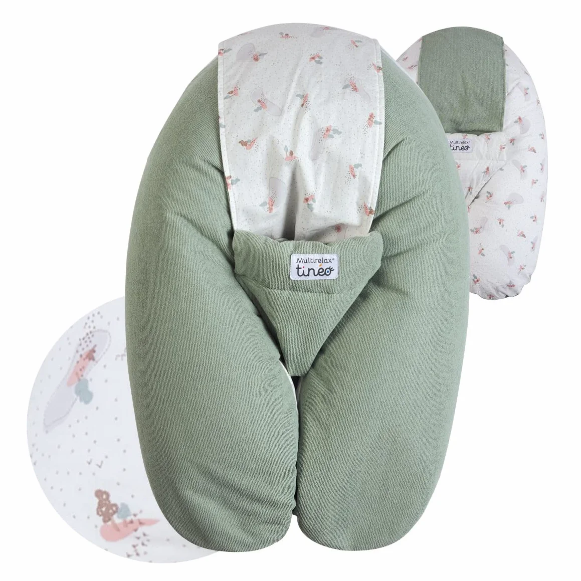 Coussin de Grossesse Multifonctions 78x44 cm Vert Sauge Fabriqué en France