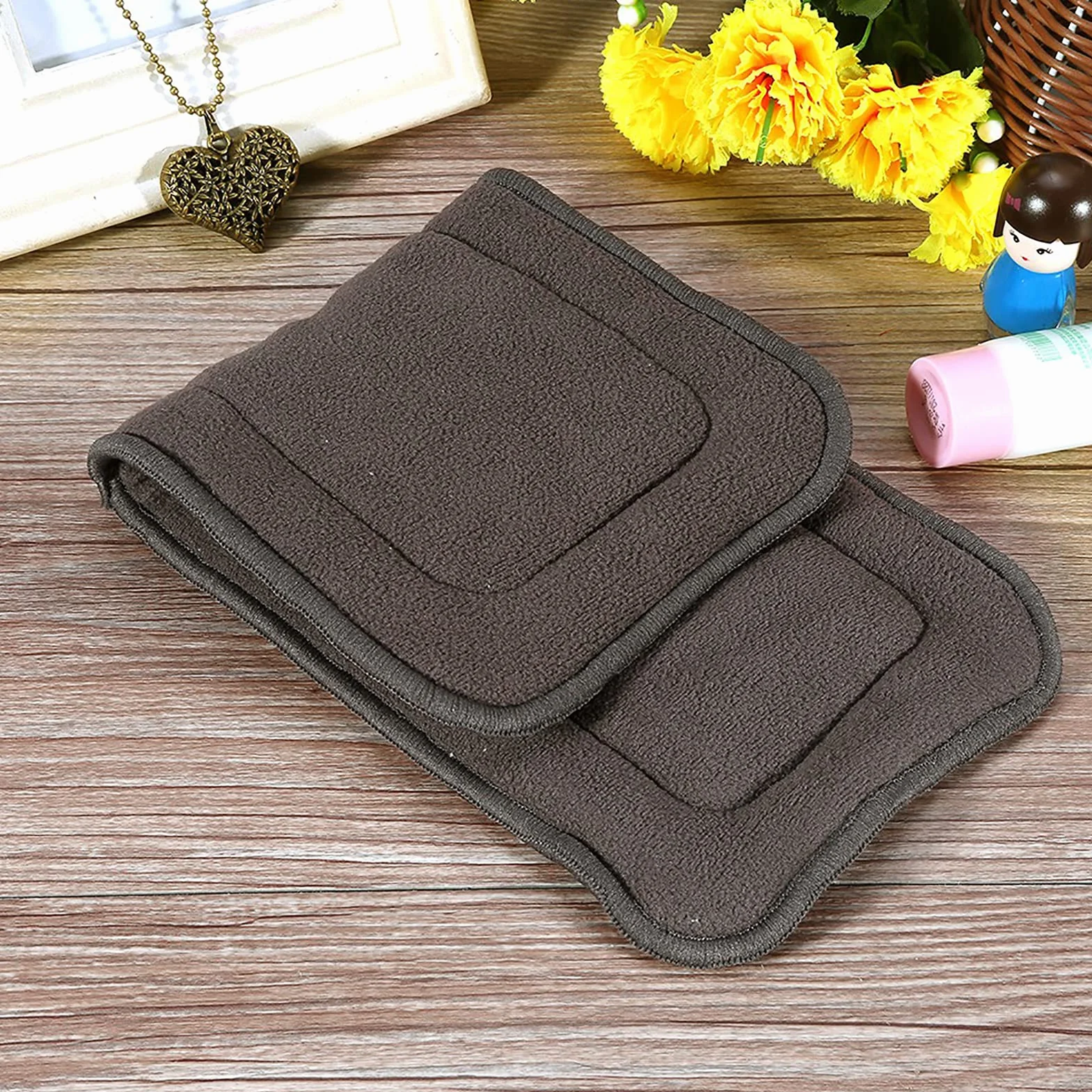 Insert de couche-culotte réutilisable 5 couches lavables en tissu bambou et charbon de bois super absorbant pour adulte (M)