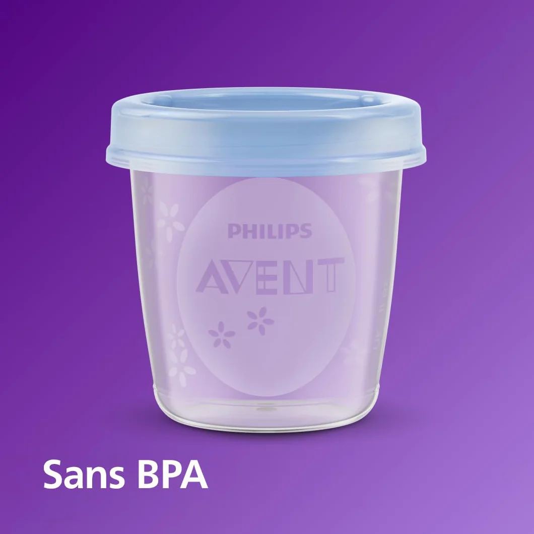 Philips Avent SCF721/20 Pots de conservation 180 ml 240 ml avec couvercles cuillère de sevrage