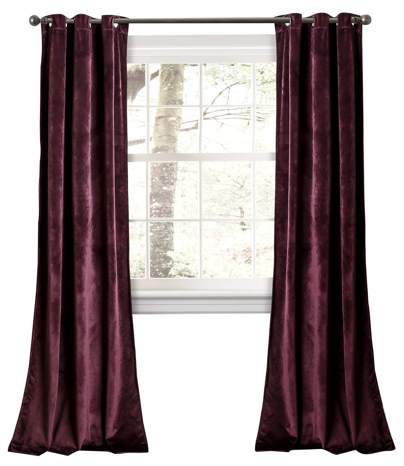 Lush Decor Prima Paire de Rideaux occultants en Velours pour Salon, Salle à Manger, Chambre à Coucher, 213,4 cm de Long, Prune