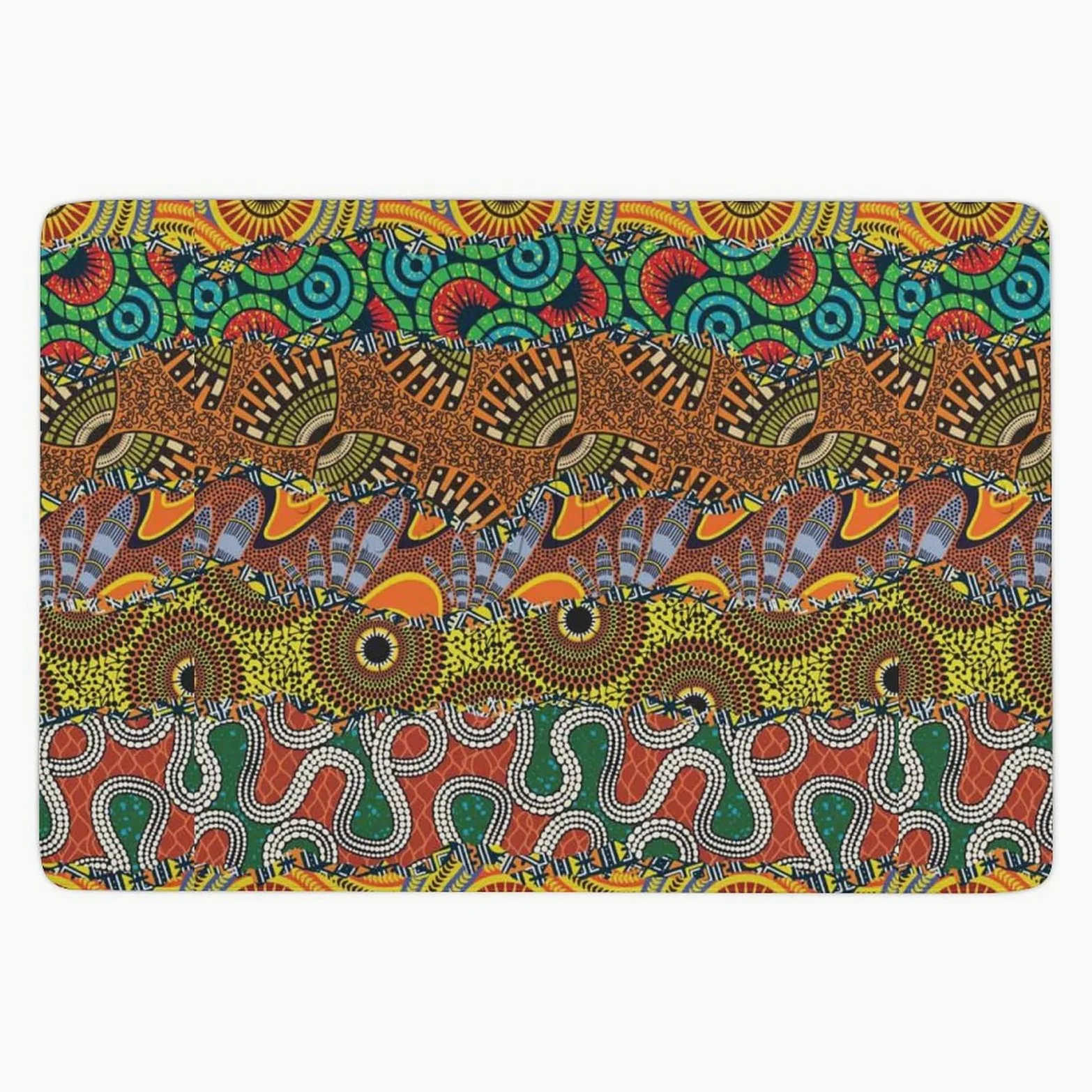 Tapis Africain Patchwork Motif Tapis de Sol Doux pour Salon Chambre (100 x 150 cm)