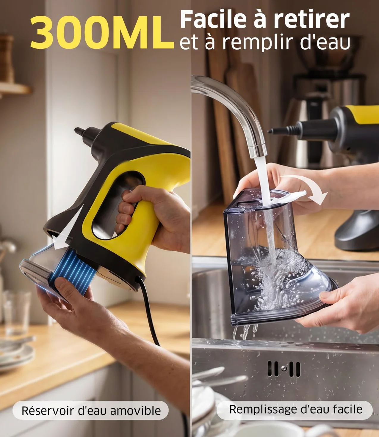 Nettoyeur Vapeur 7 en 1 1500W Balai Vapeur Multifonction Chauffe en 15 Secondes