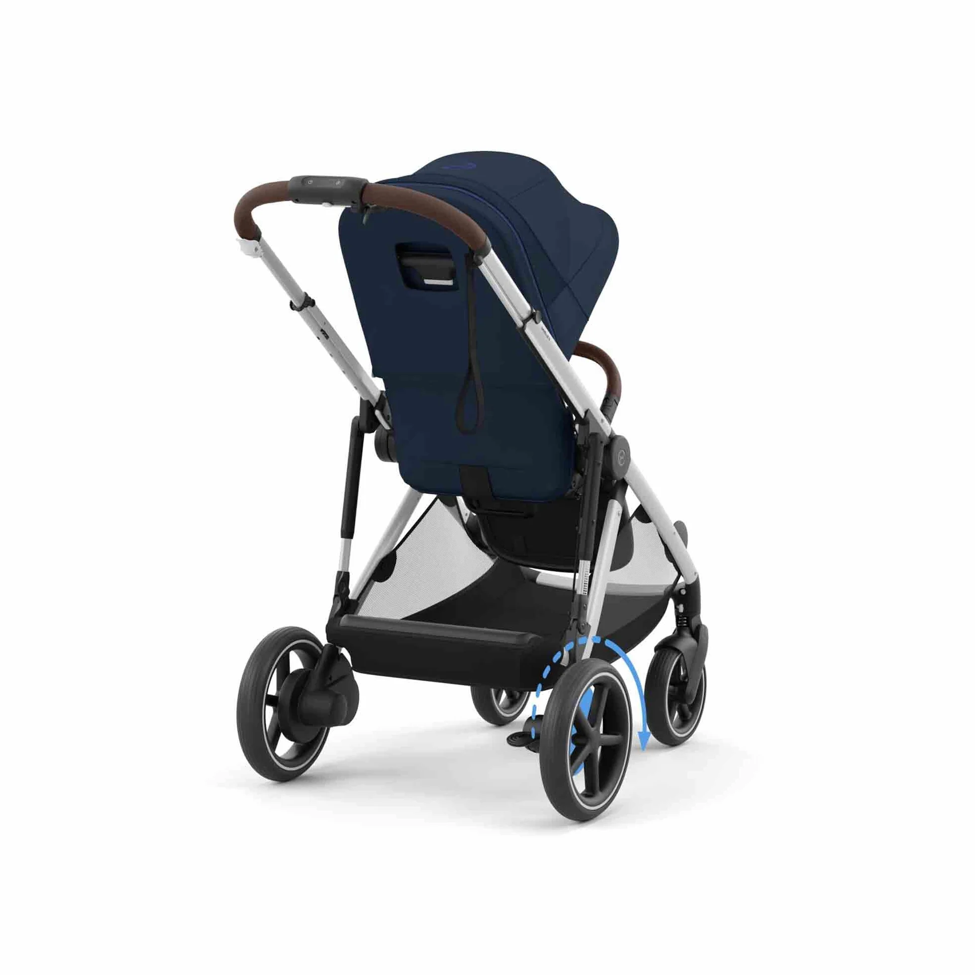 CYBEX Poussette Gold e-GAZELLE S, de la naissance à 4 ans, max 22 kg, système tout-en-1 avec propulsion électrique, bleu océan