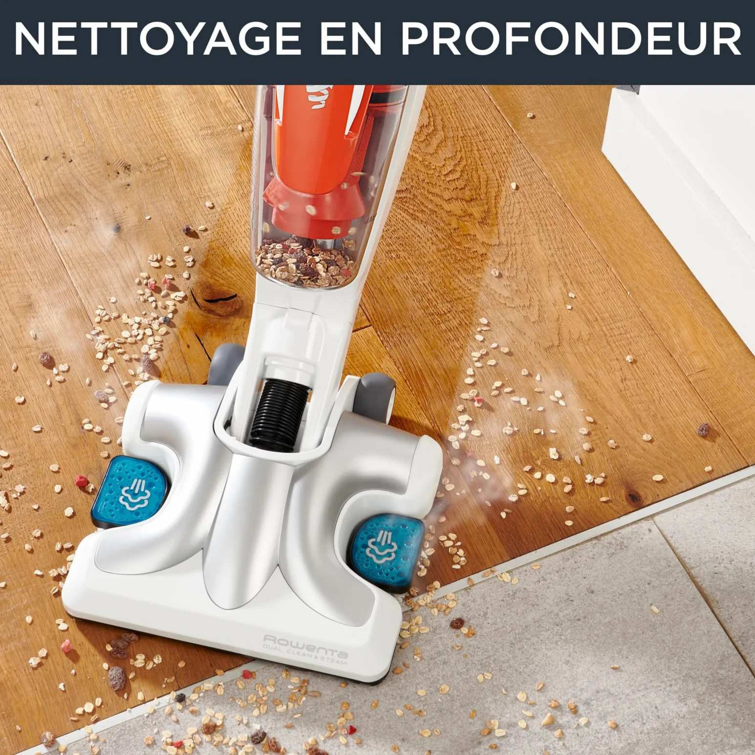Rowenta Nettoyeur vapeur 2 en 1 Aspire et lave Clean & Steam Multi RY8544WH