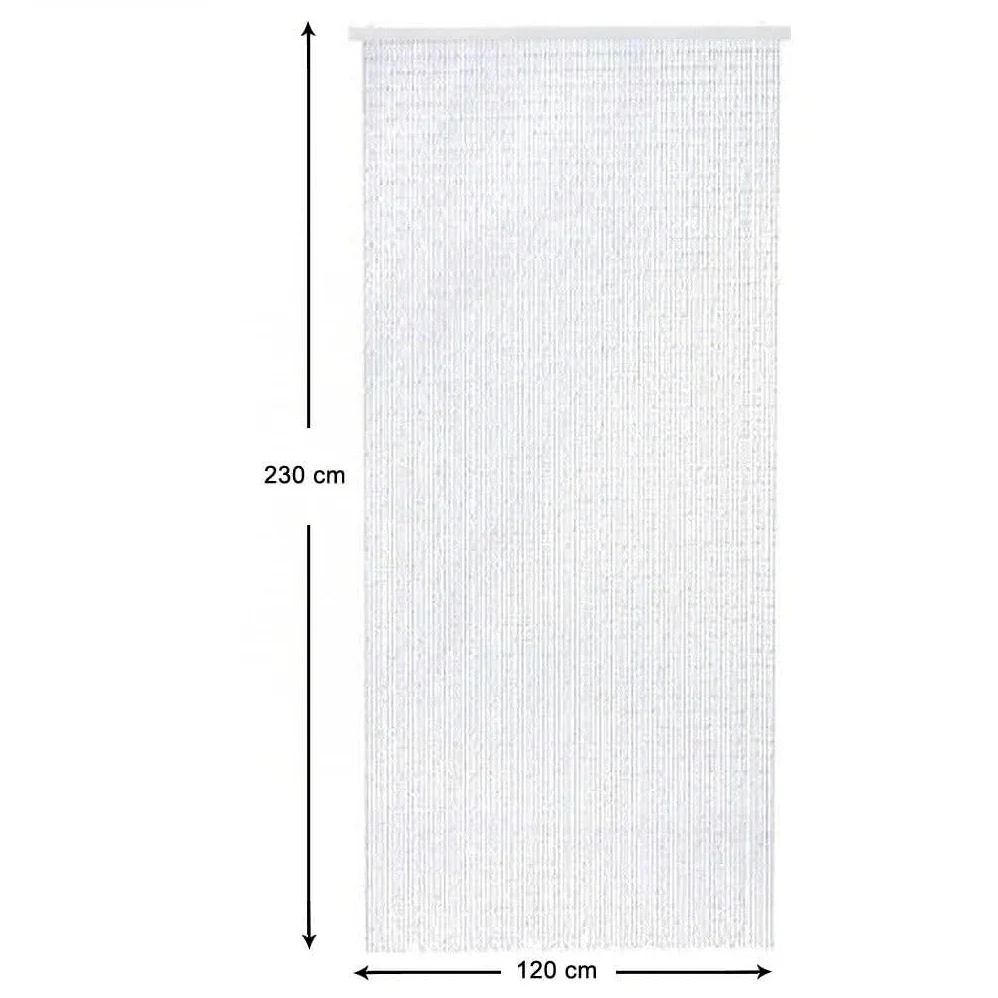 emmevi Rideau anti-mouches fil tressé caoutchouc PVC Mosquiera fenêtre porte entrée 120 x 230 cm transparent