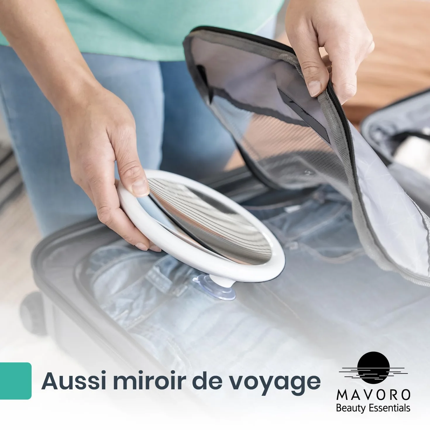 Mavoro Miroir Grossissant LED 17 cm 3 Ventouses