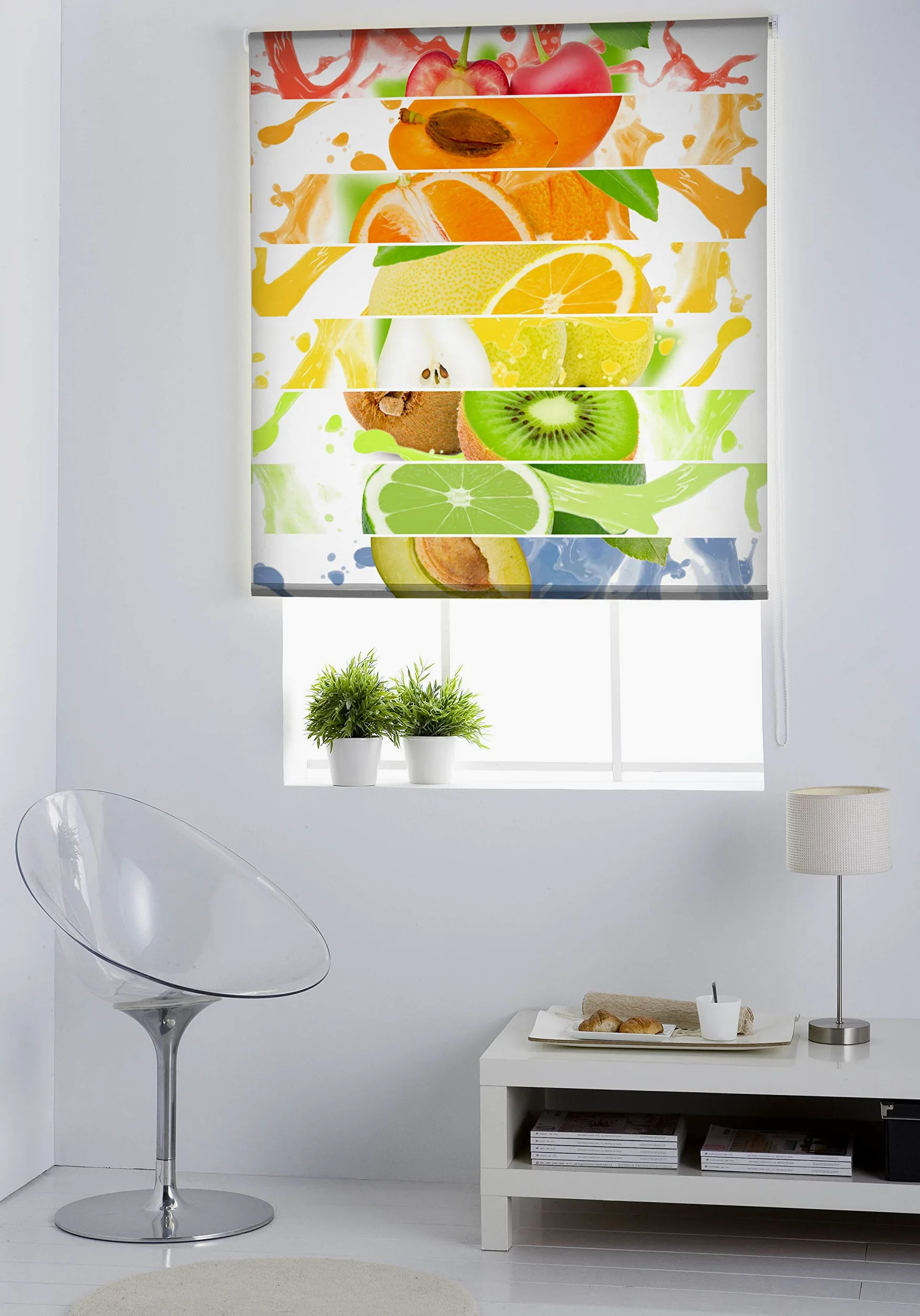 Estoralis | Cuisine | Store Enrouleur | sans Outil Tissu translucide imprimé | C-1219 | 85 x 150 cm. (Largeur/Hauteur) Taille du Tissu 82 x 150 cm. | Stores pour fenêtres et Portes