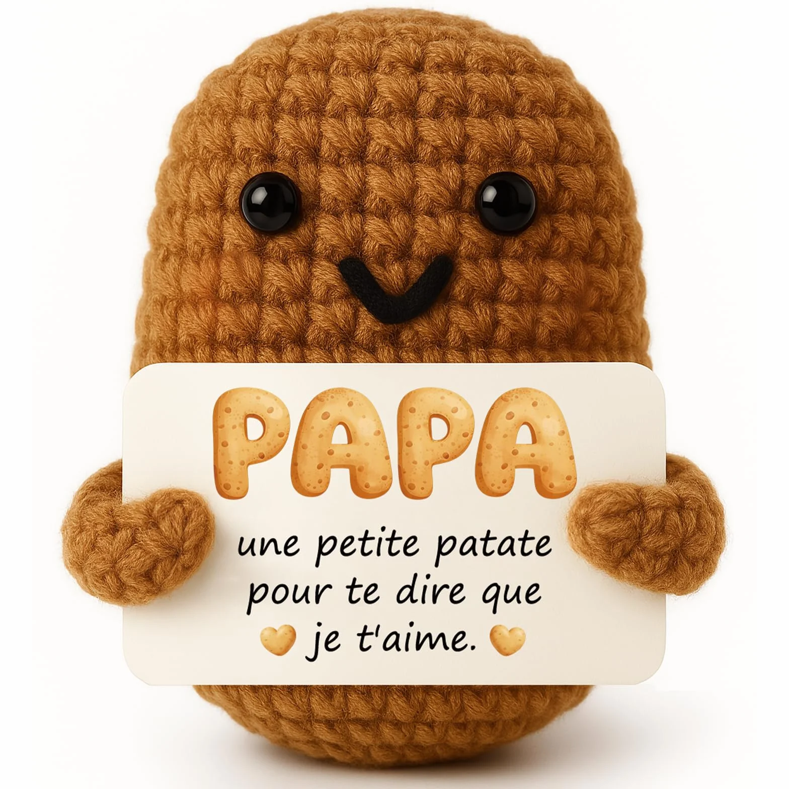 Tixlux Cadeau Papa Pomme de Terre Positive Fait Main Décoration Bureau Maison