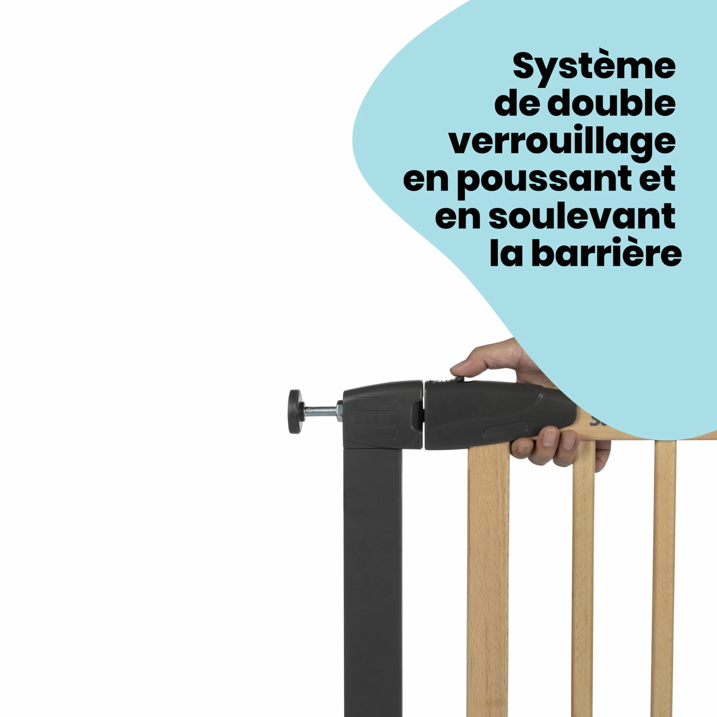 Safety 1st Simply Close Barrière de sécurité Enfant Bois 73-80 cm Double Verrouillage