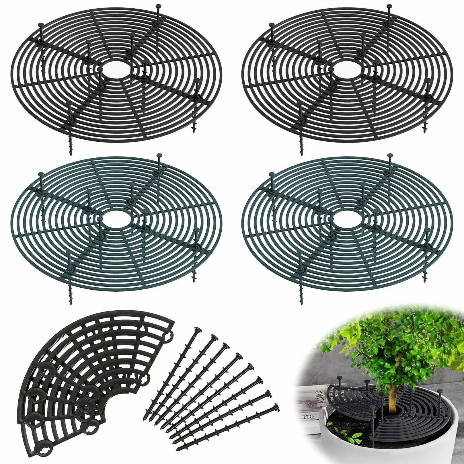 Lot de 4 grilles de protection pour pots de fleurs 30 cm découpable protection des plantes chat