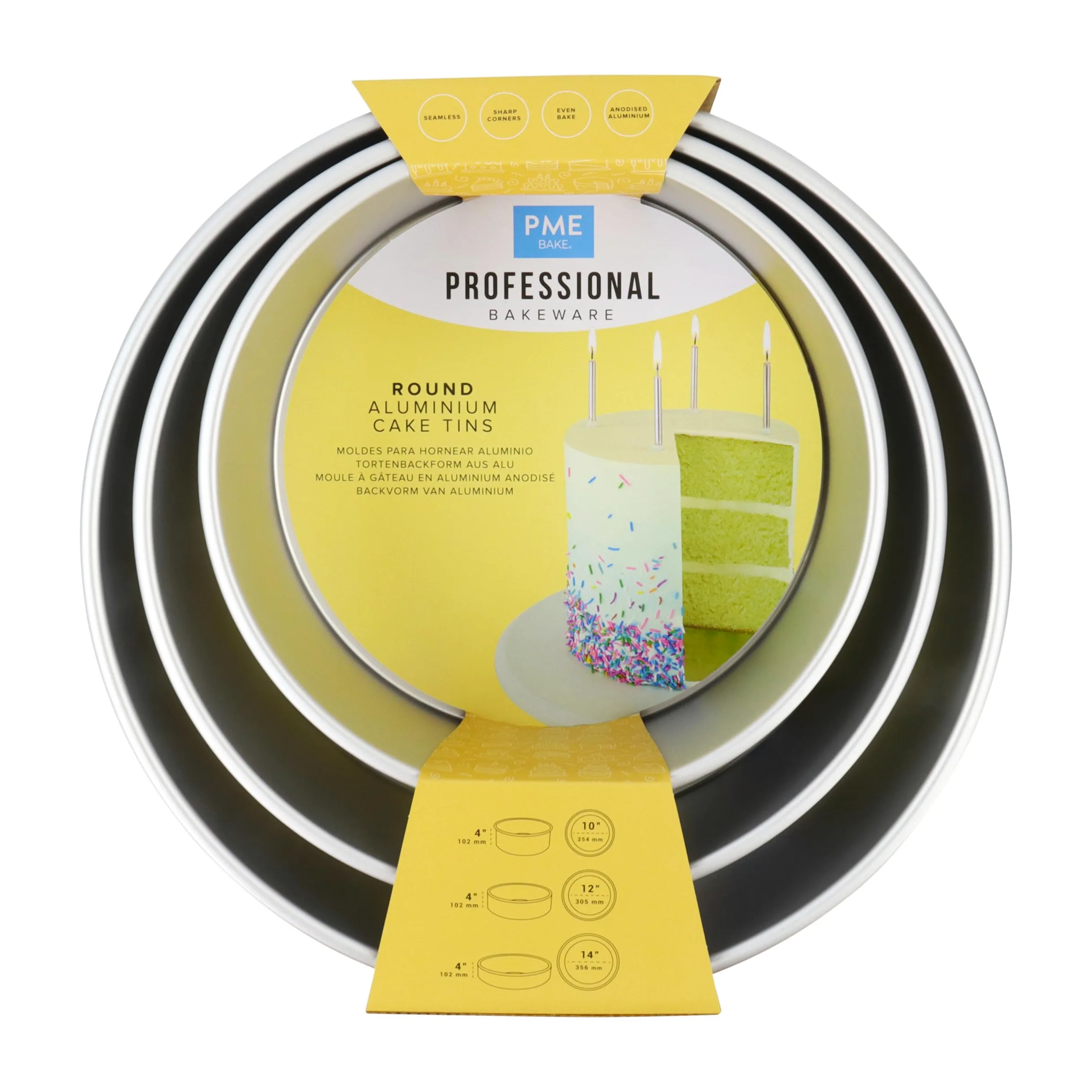 PME Moule à gâteau rond - Ensemble de 3-101 mm de profondeur