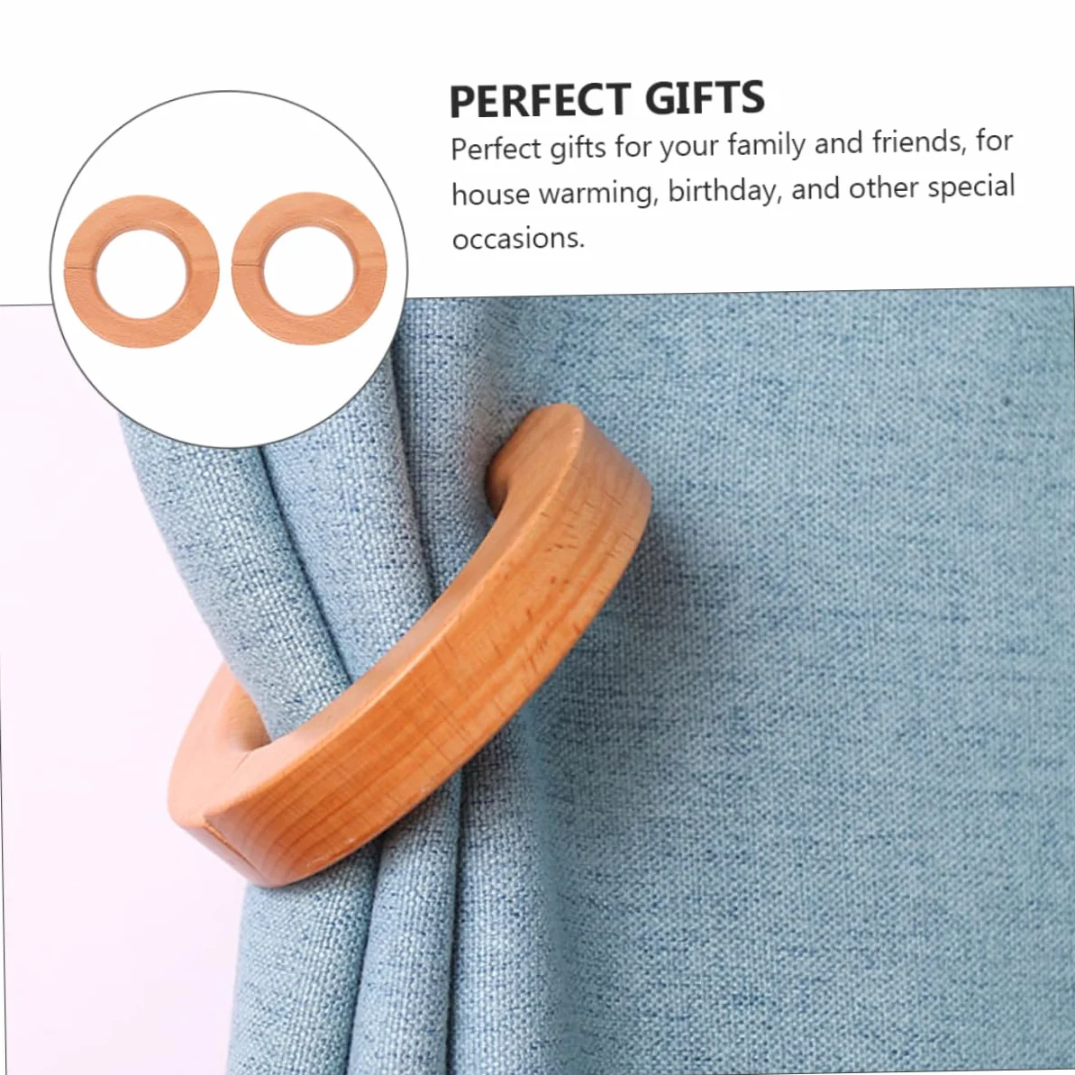 Cabilock 6 Pièces Boucle De Rideau en Bois Boucle Décorative De Rideau Embrasse De Magnétique e De pour La Maison e D'Embrasse De en Bois pour