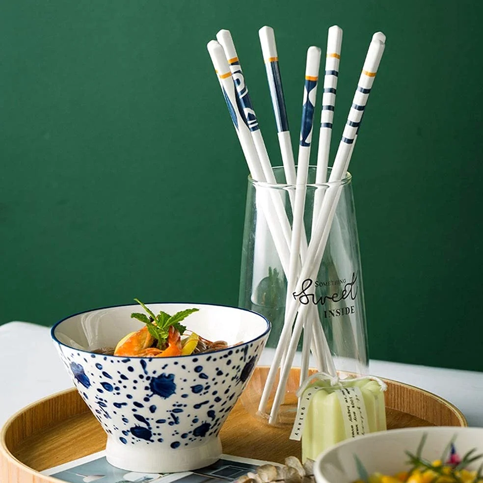 Baguettes, Baguettes Chinoises réutilisables Bêtises japonaises en céramique Couleur mélangée à Haute température Non GLIP