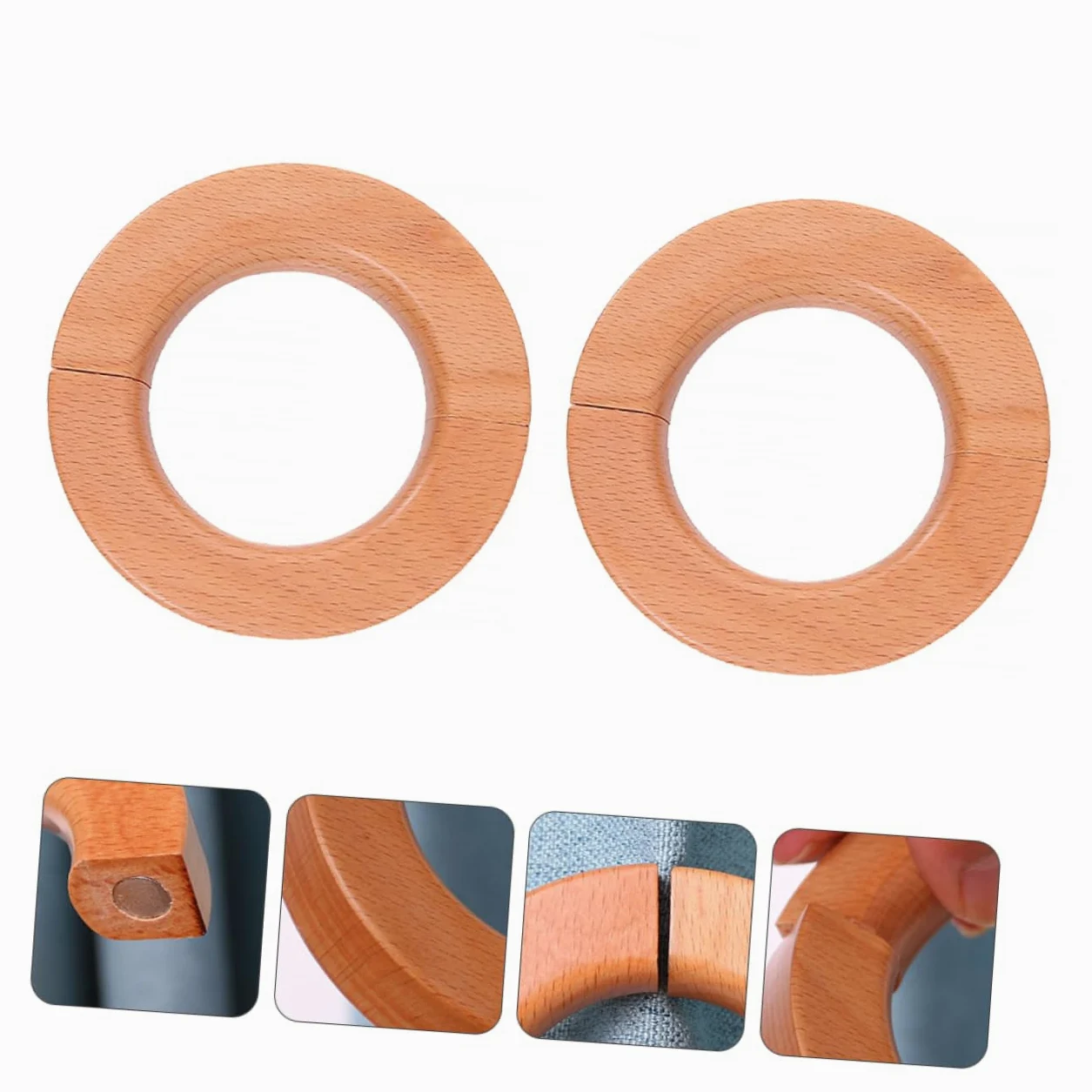 Cabilock 6 Pièces Boucle De Rideau en Bois Boucle Décorative De Rideau Embrasse De Magnétique e De pour La Maison e D'Embrasse De en Bois pour