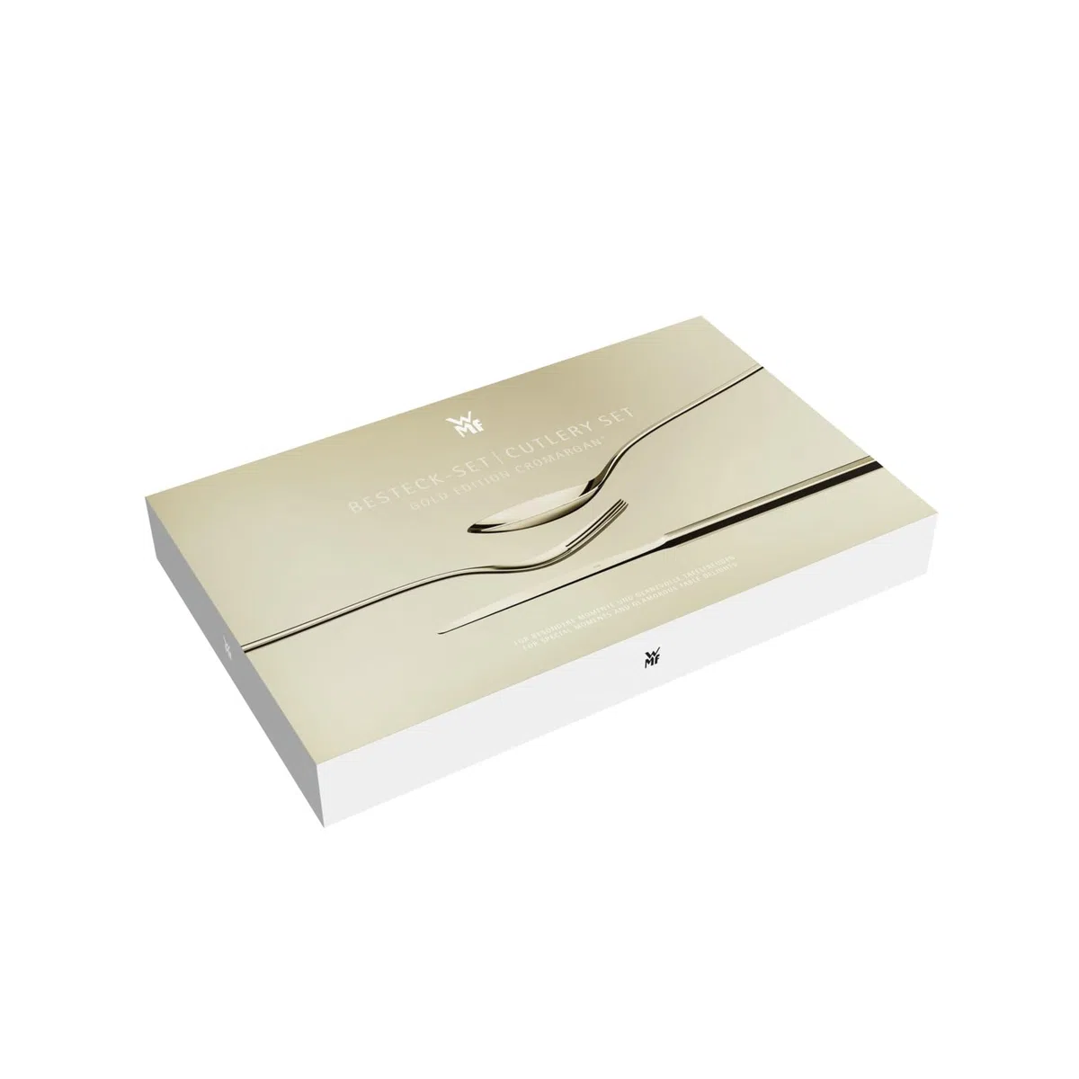 Ménagère WMF Sitello pour 6 personnes, édition or, ménagère 30 pièces, couteau monobloc, acier inoxydable Cromargan poli, finition martelée, ergonomique, brillant, doré