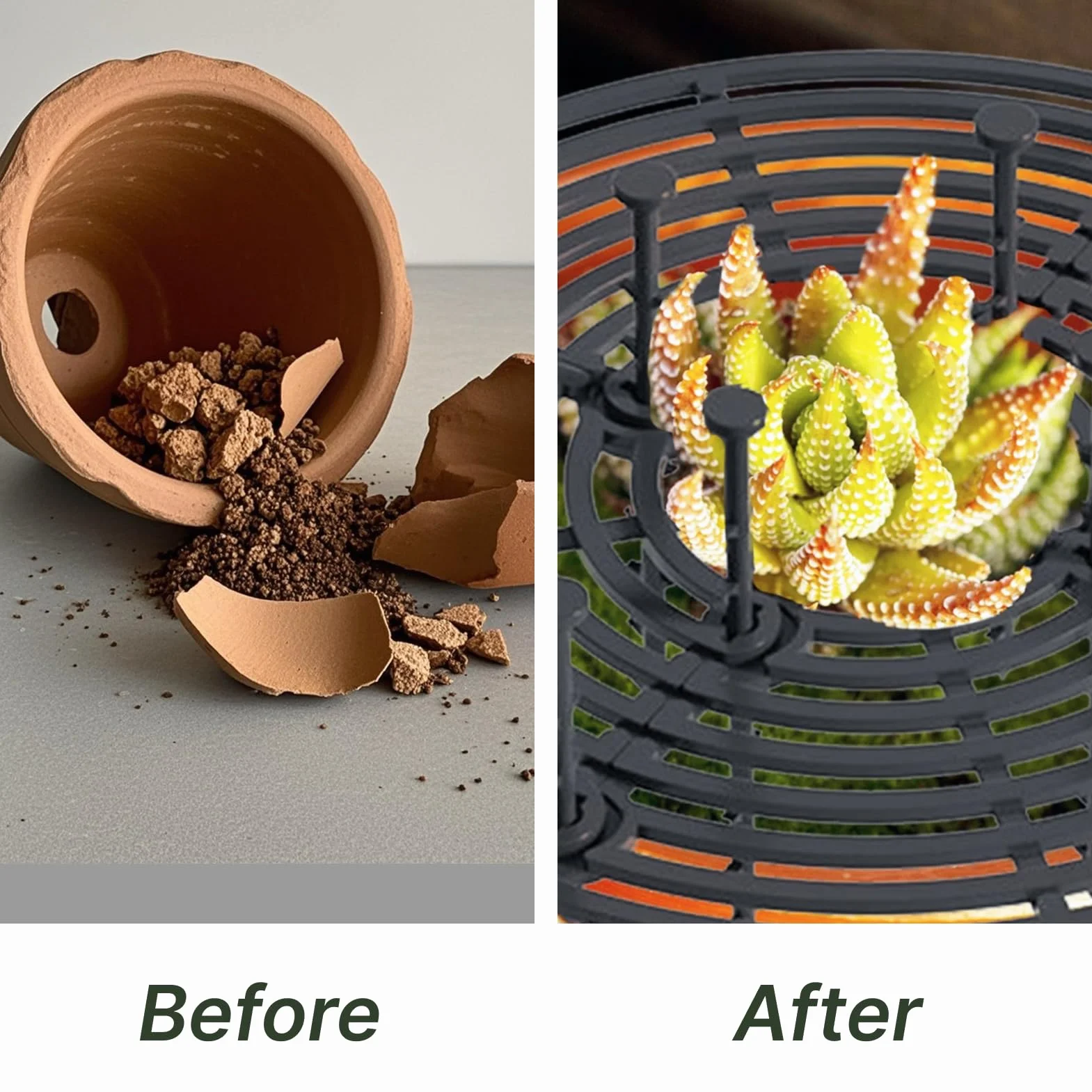 Grille de Protection pour Plantes en Pot 30 cm Ajustable avec Boulons en Plastique ABS Anti Chat Intérieur
