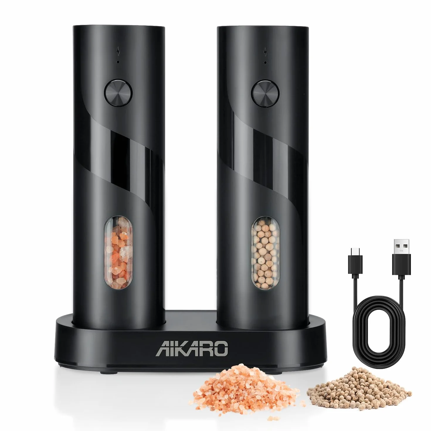 Moulin à sel et poivre électrique rechargeable AIKARO