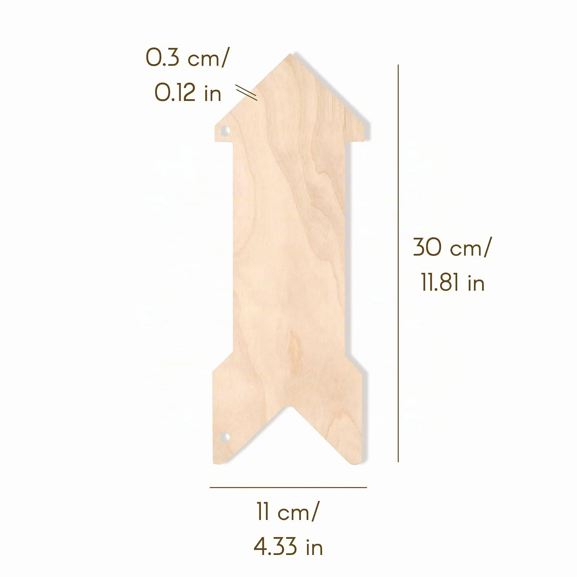 Creative Deco Pendentif en Forme de Flèches 30x11cm Découpes en Bois Contreplaqués Non Peints à Accrocher