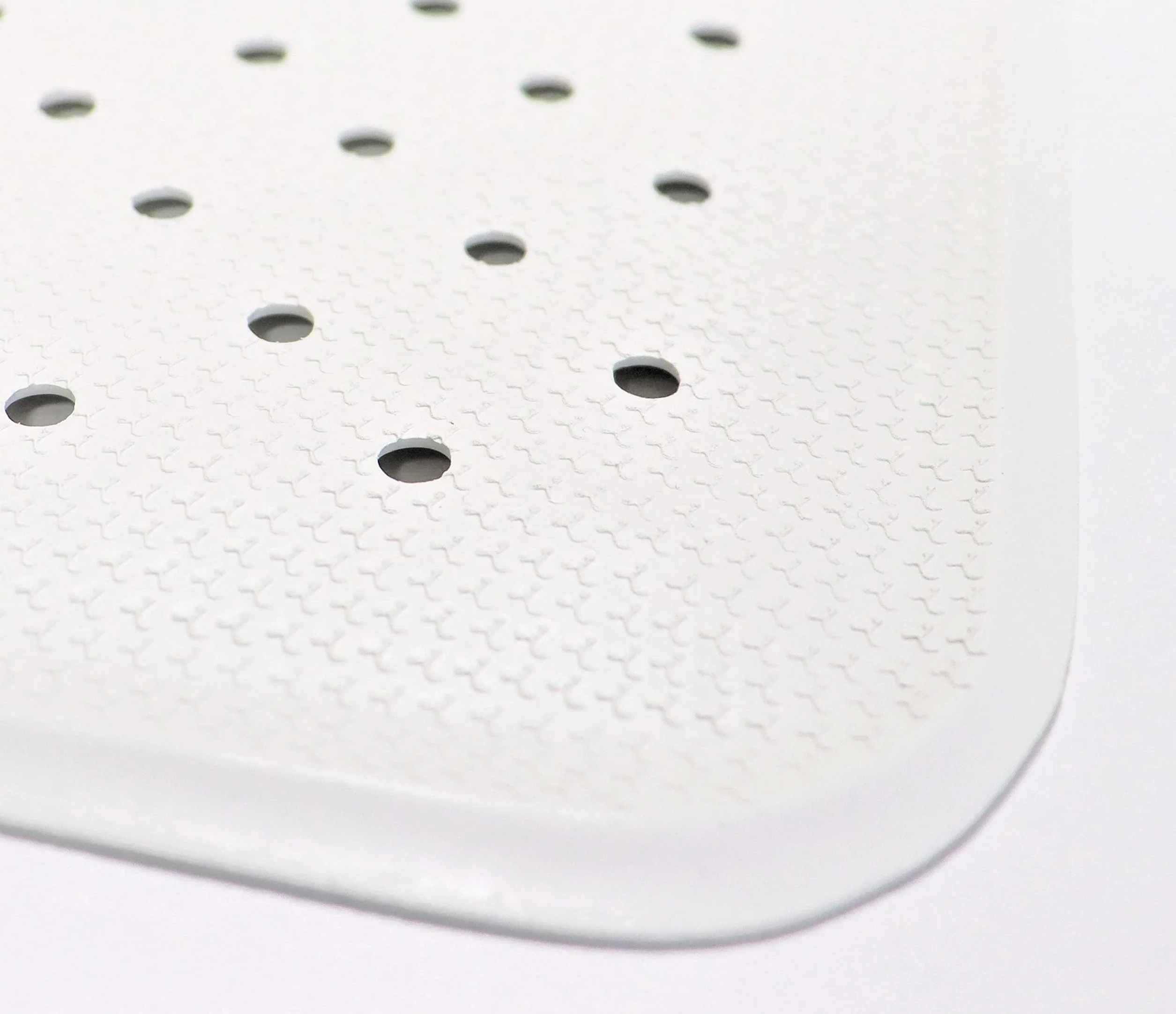 Tapis de Bain Antidérapant 65x35 cm Caoutchouc Naturel Blanc