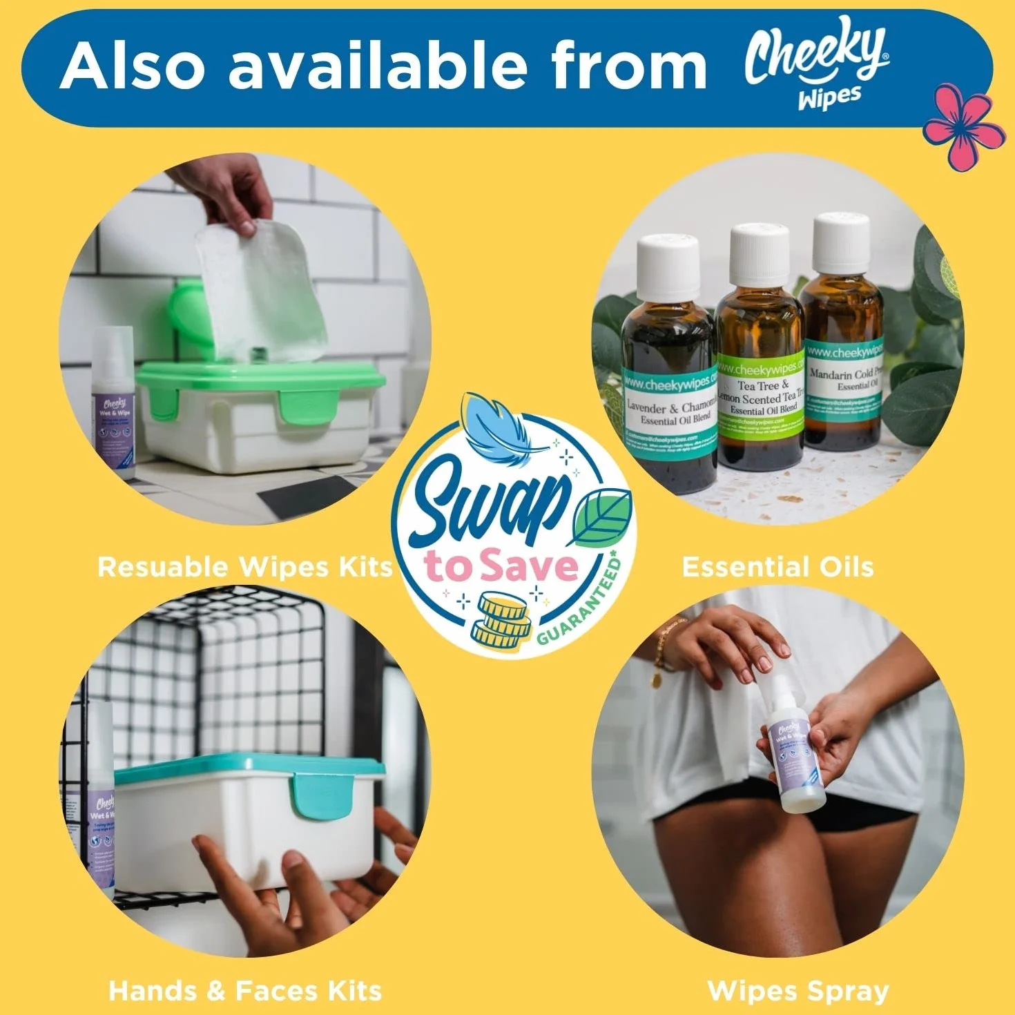 Cheeky Wipes Lot de 25 lingettes réutilisables en bambou et coton éponge bébé Multicolore