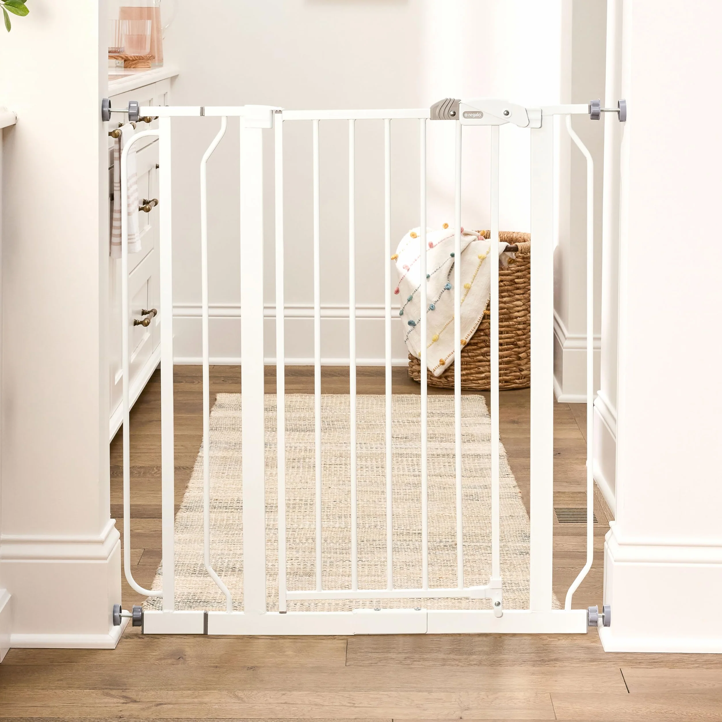 Regalo Safety 91.4cm Extra Tall Baby Gate for Doorways, Fits Openings 73.6-90cm, Pressure Mounted