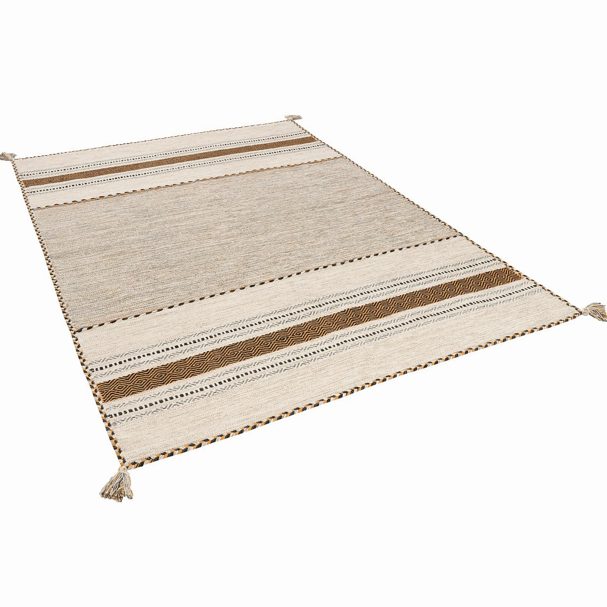 Pergamon Navarro - Tapis Kilim Naturel - Curry Beige - 6 Tailles Disponibles