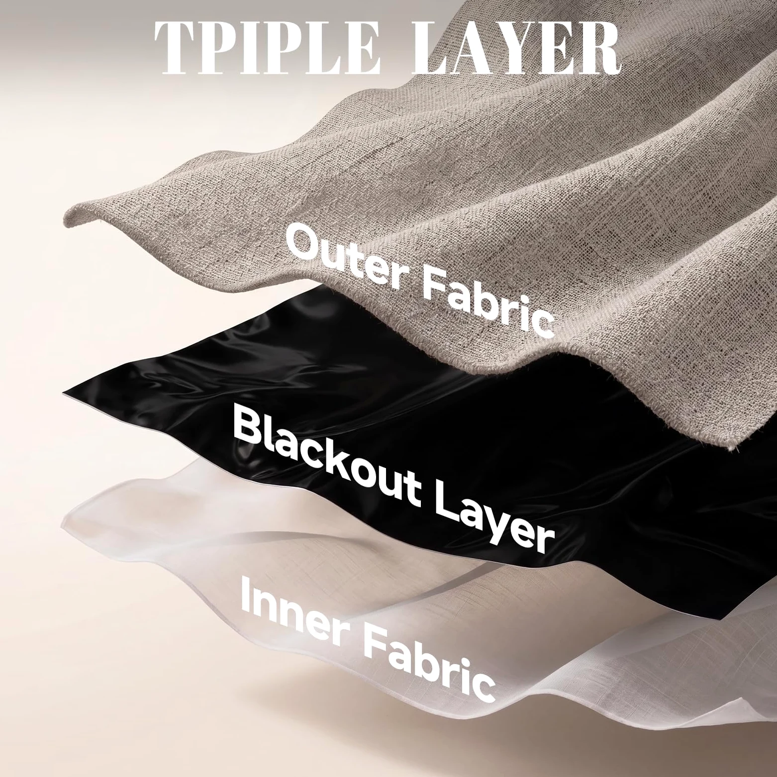 Rideaux Occultants 100% Aspect Lin avec Œillets, 140 x 210 cm, Lin Naturel | Tissu Triple Tissage Aspect Lin, Isolation Thermique, Isolation Phonique et Protection UV pour un confort optimal.