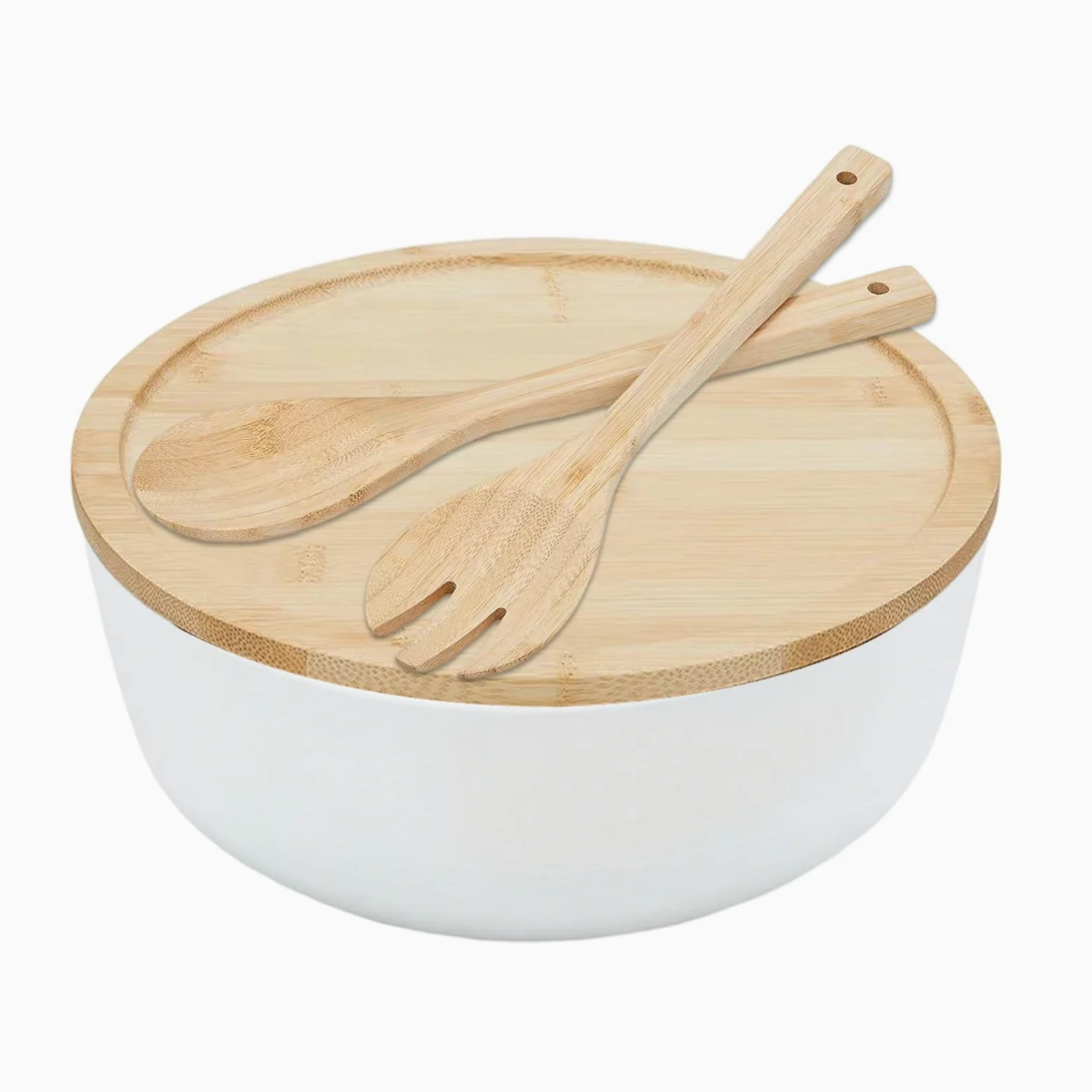 Grands Saladiers De Service Contenants Alimentaires En Bois Vaisselle | Grand Bol Saladier Légumes Pâtes Nouilles Préparation Mélange Cuisson Pour Maison